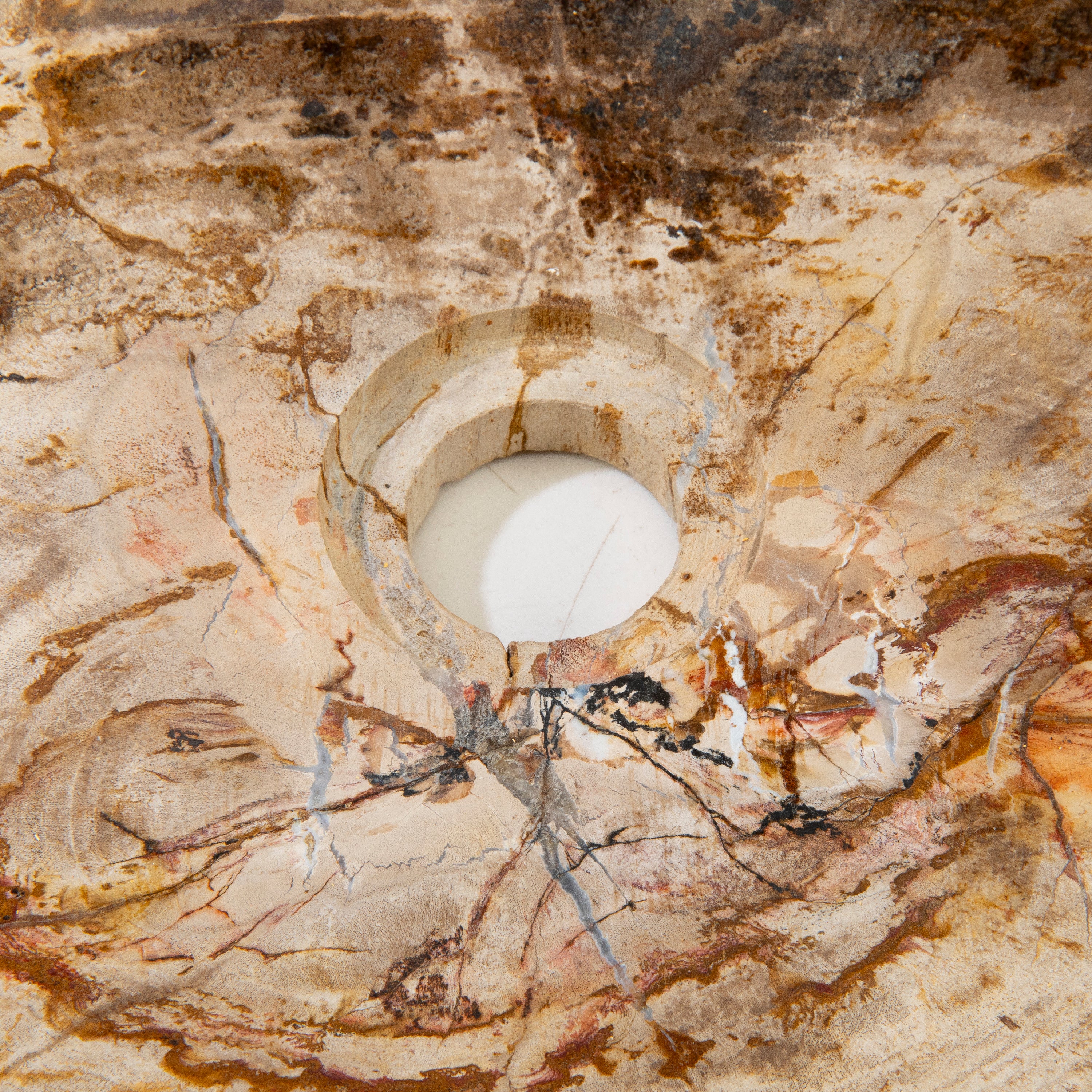 22" Brown Petrified Wood Sink Bowl