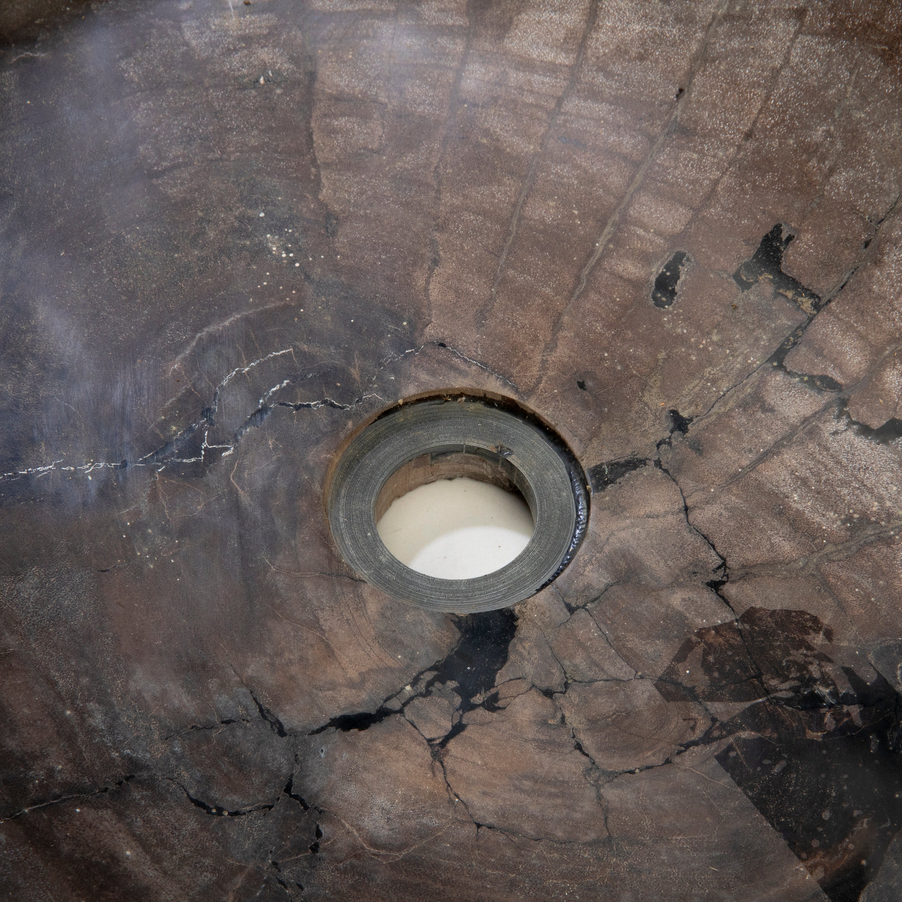 25" Black Petrified Wood Sink Bowl