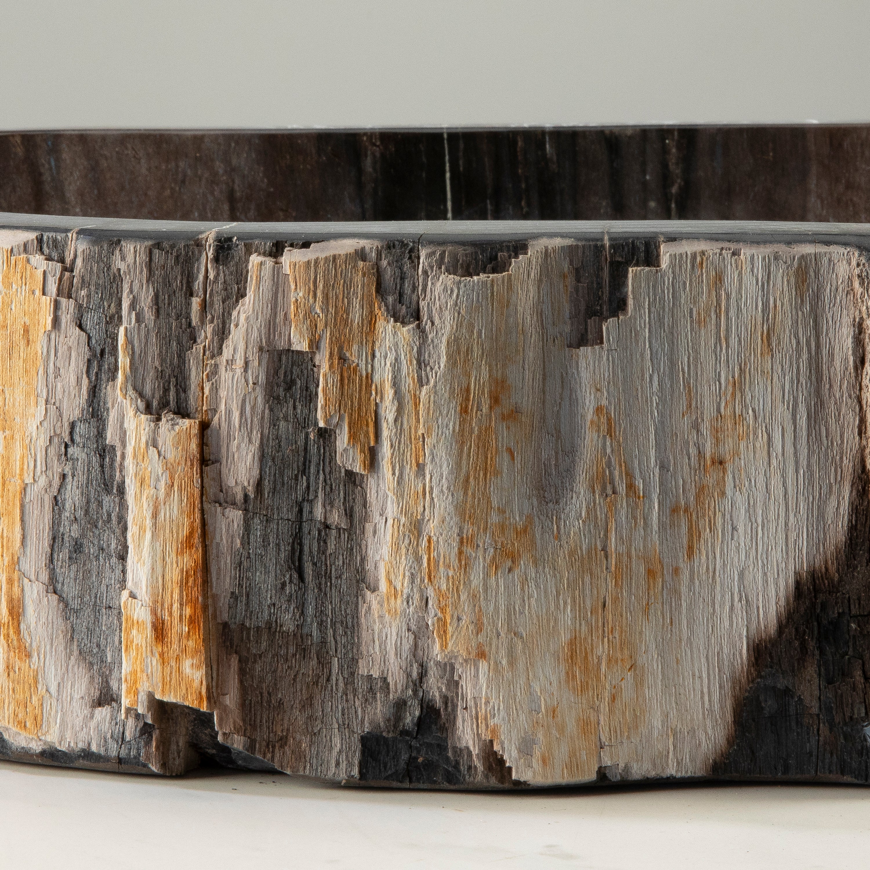 25" Black Petrified Wood Sink Bowl