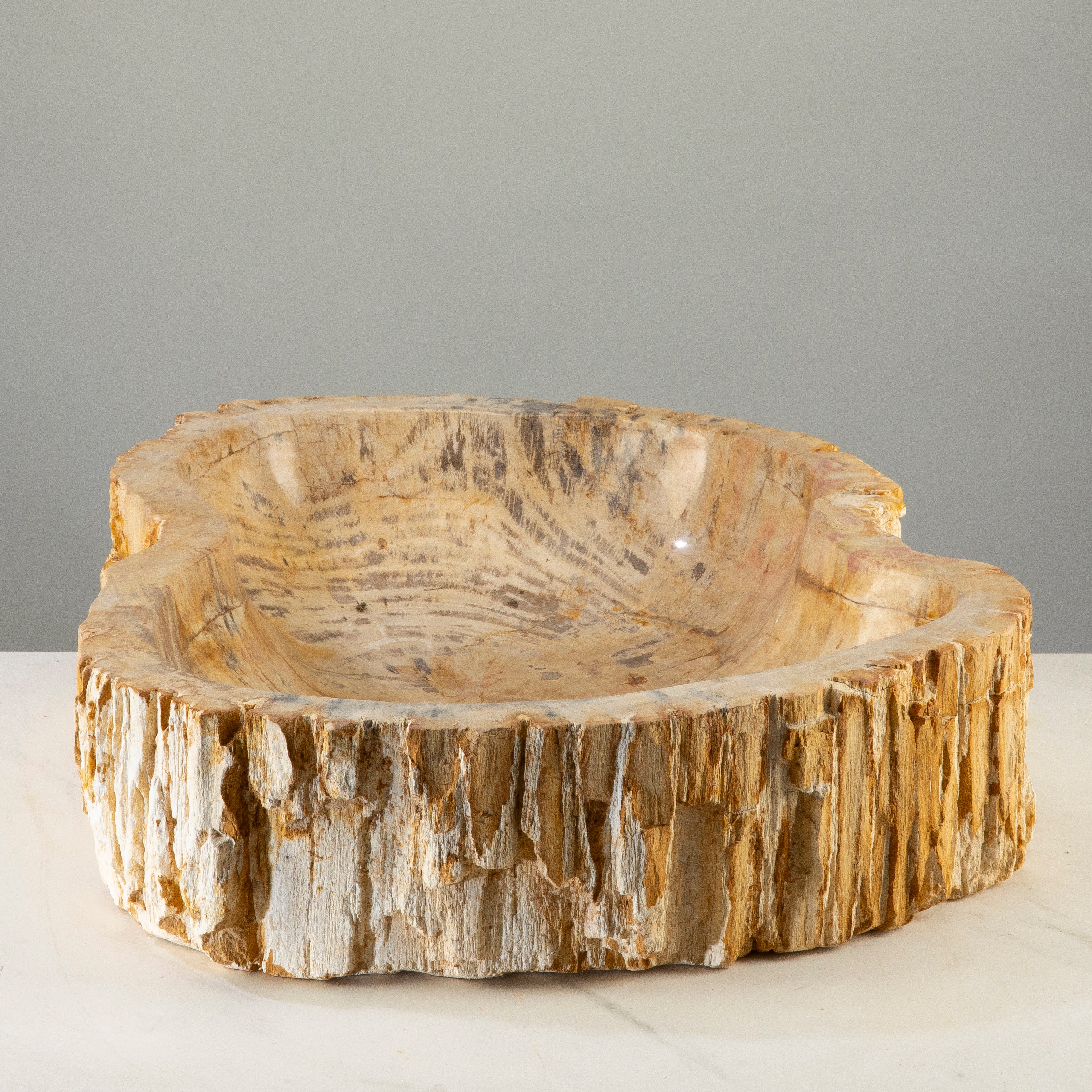 23" Brown Petrified Wood Sink Bowl