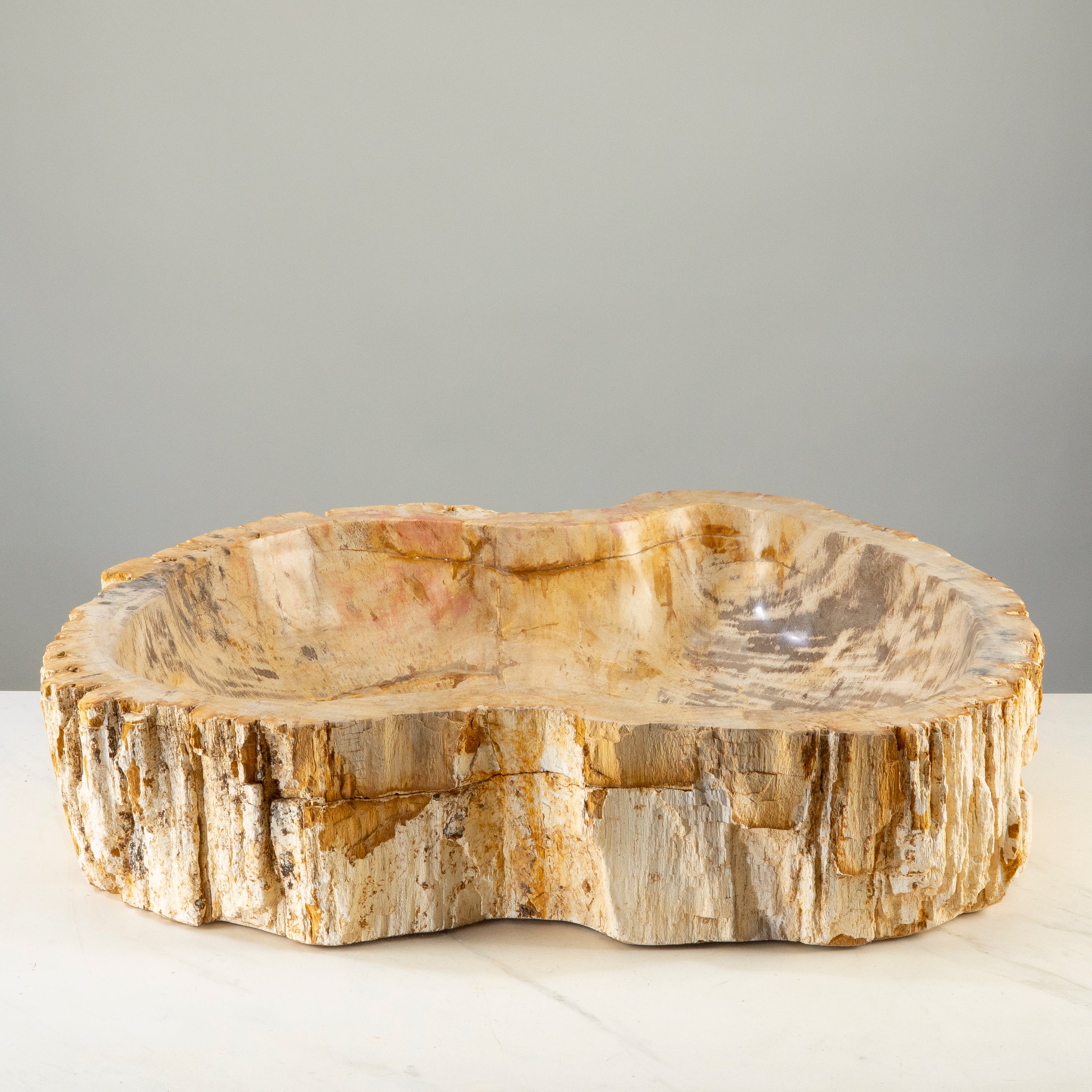 23" Brown Petrified Wood Sink Bowl