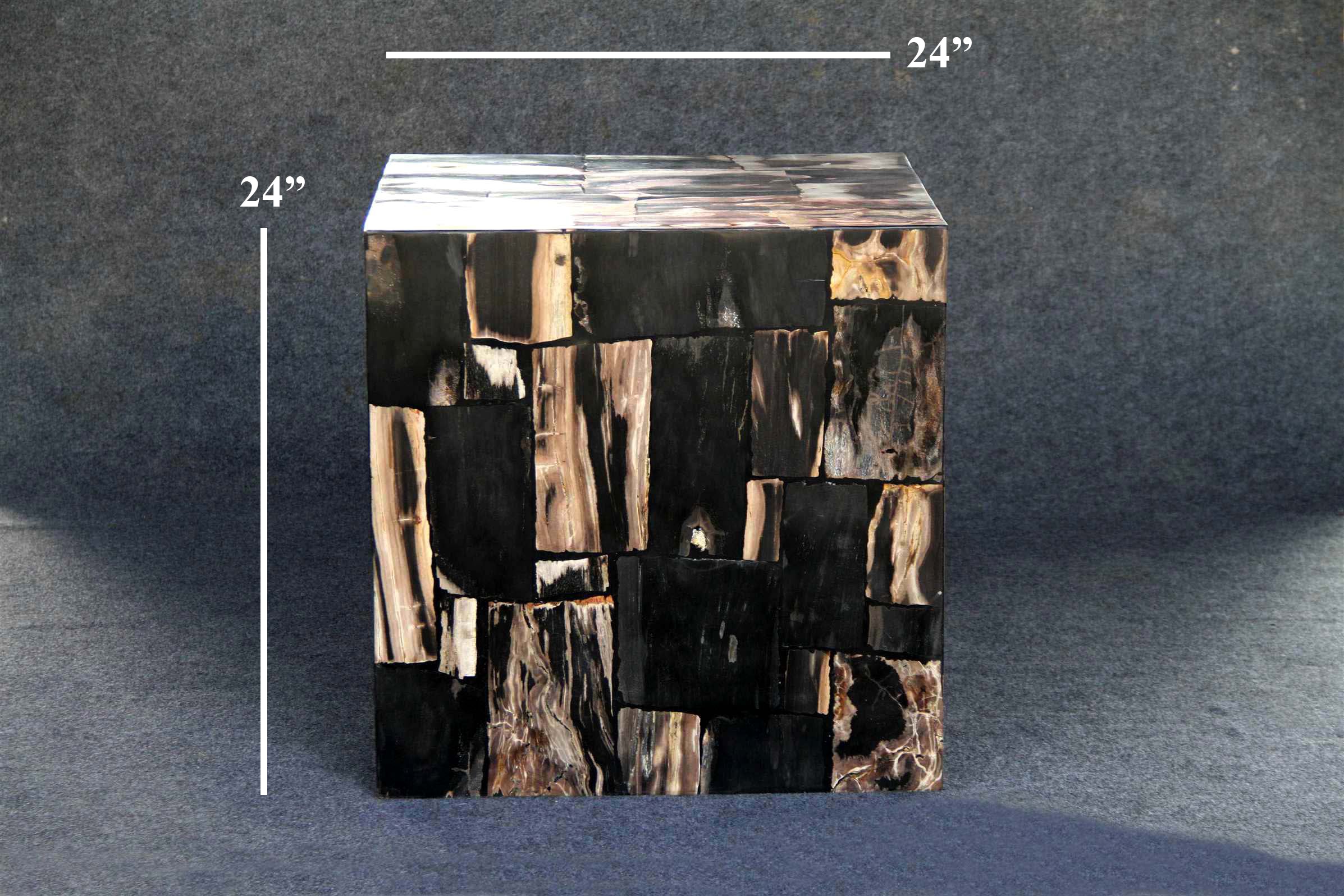 Petrified Wood Square Stump 24" / 246 lbs