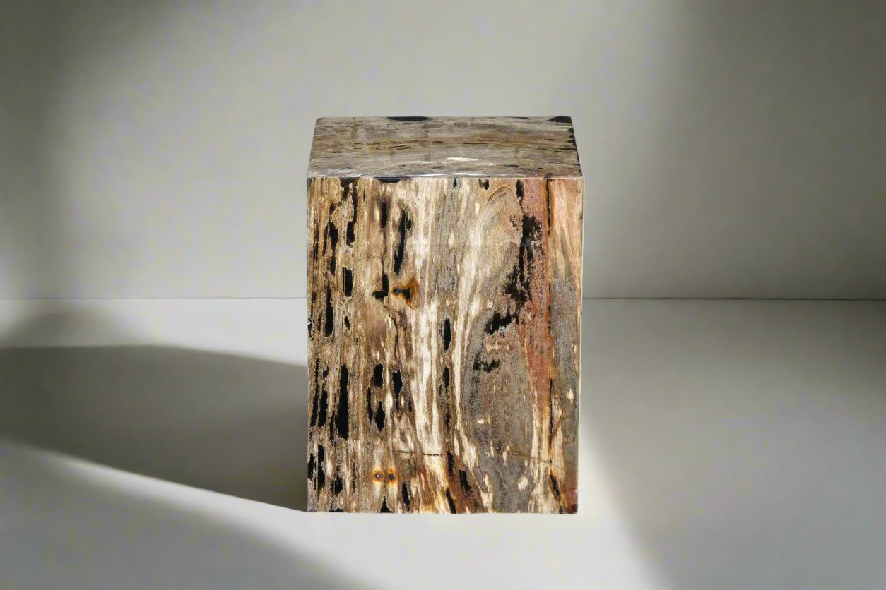 Petrified Wood Square Stump 12" / 185 lbs