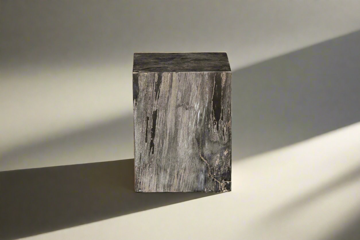 Petrified Wood Square Stump 12" / 185 lbs