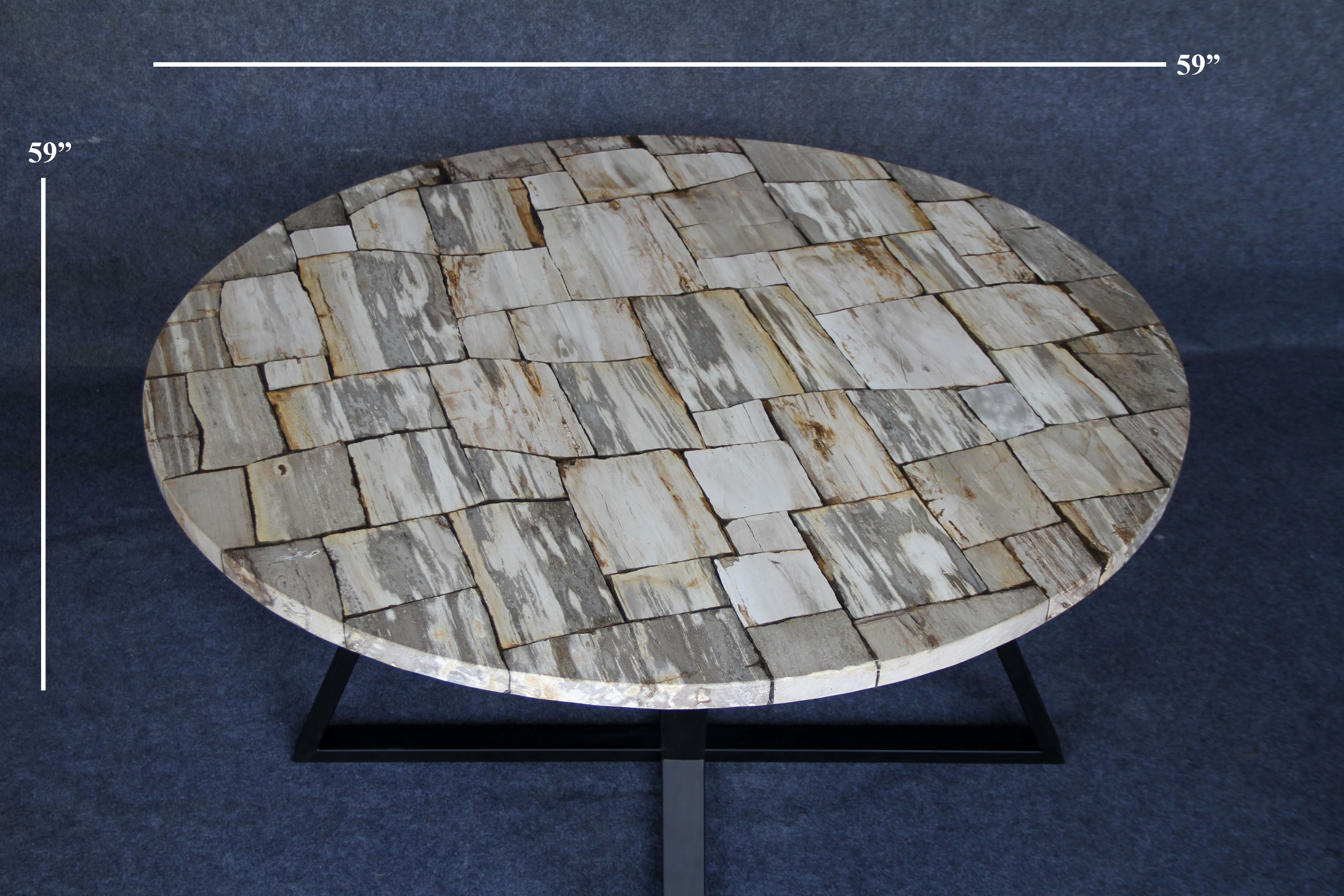 Petrified Wood Round Coffee 59" / 240 lbs