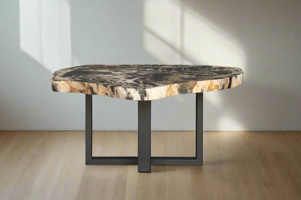 Petrified Wood Round Coffee 35" / 106 lbs