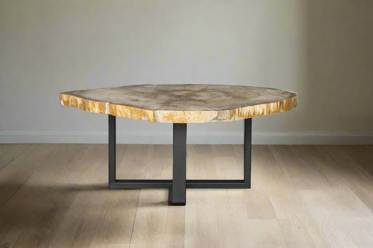 Petrified Wood Round Coffee 42" / 152 lbs