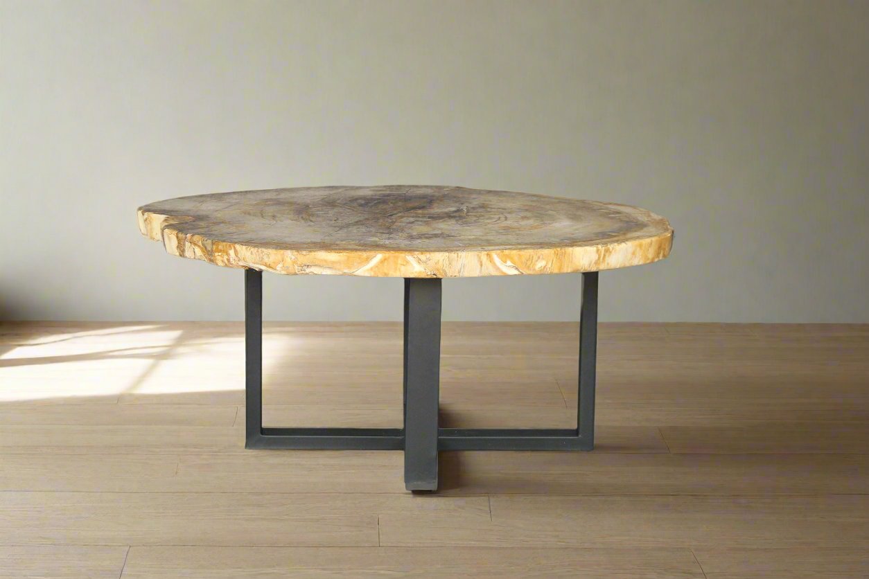 Petrified Wood Round Coffee 39" / 165 lbs