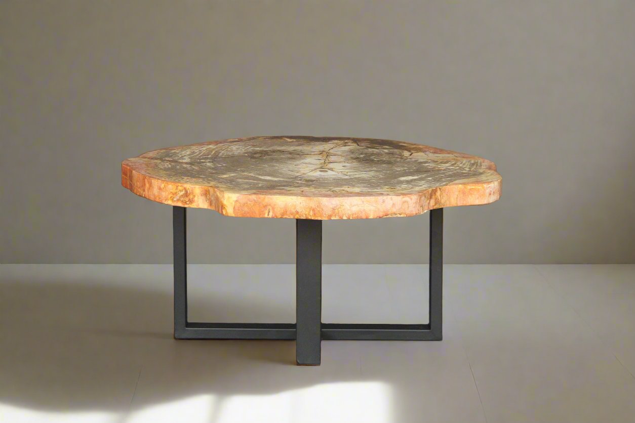 Petrified Wood Round Coffee 37" / 163 lbs