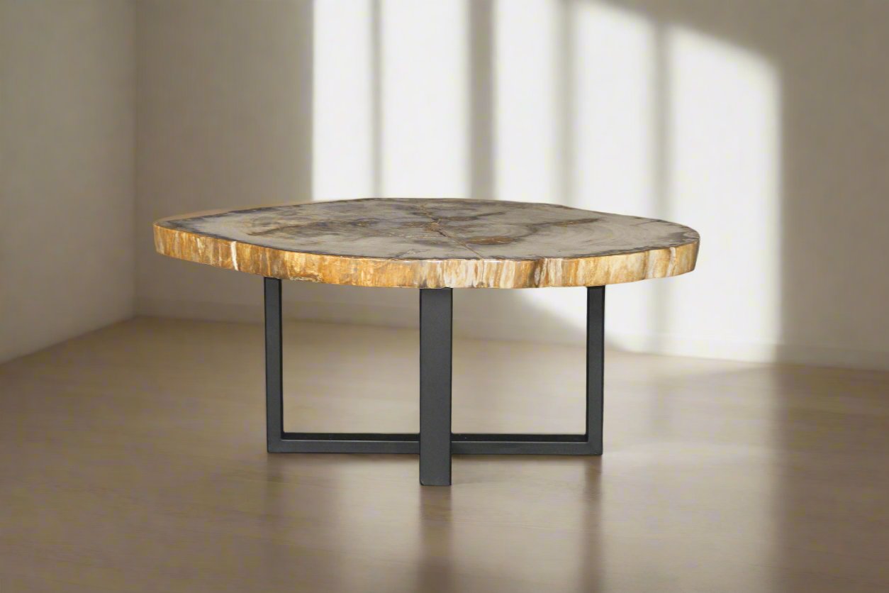 Petrified Wood Round Coffee 40" / 167 lbs