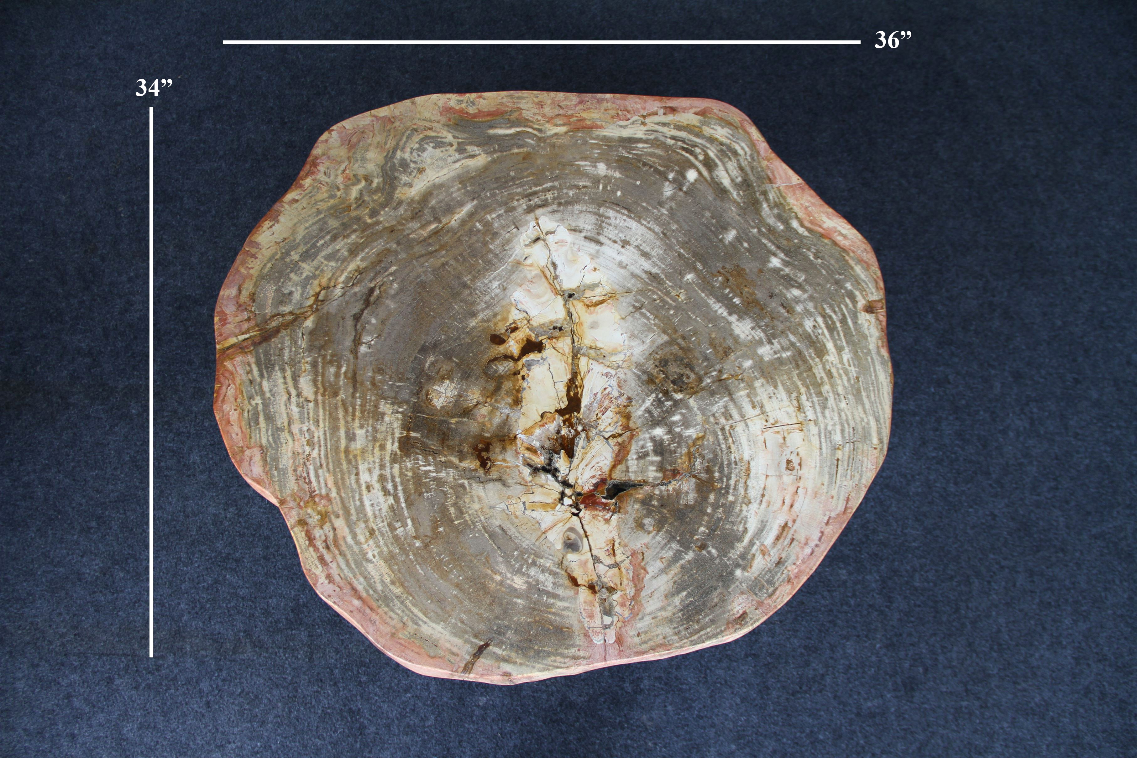 Petrified Wood Round Coffee 36" / 167 lbs