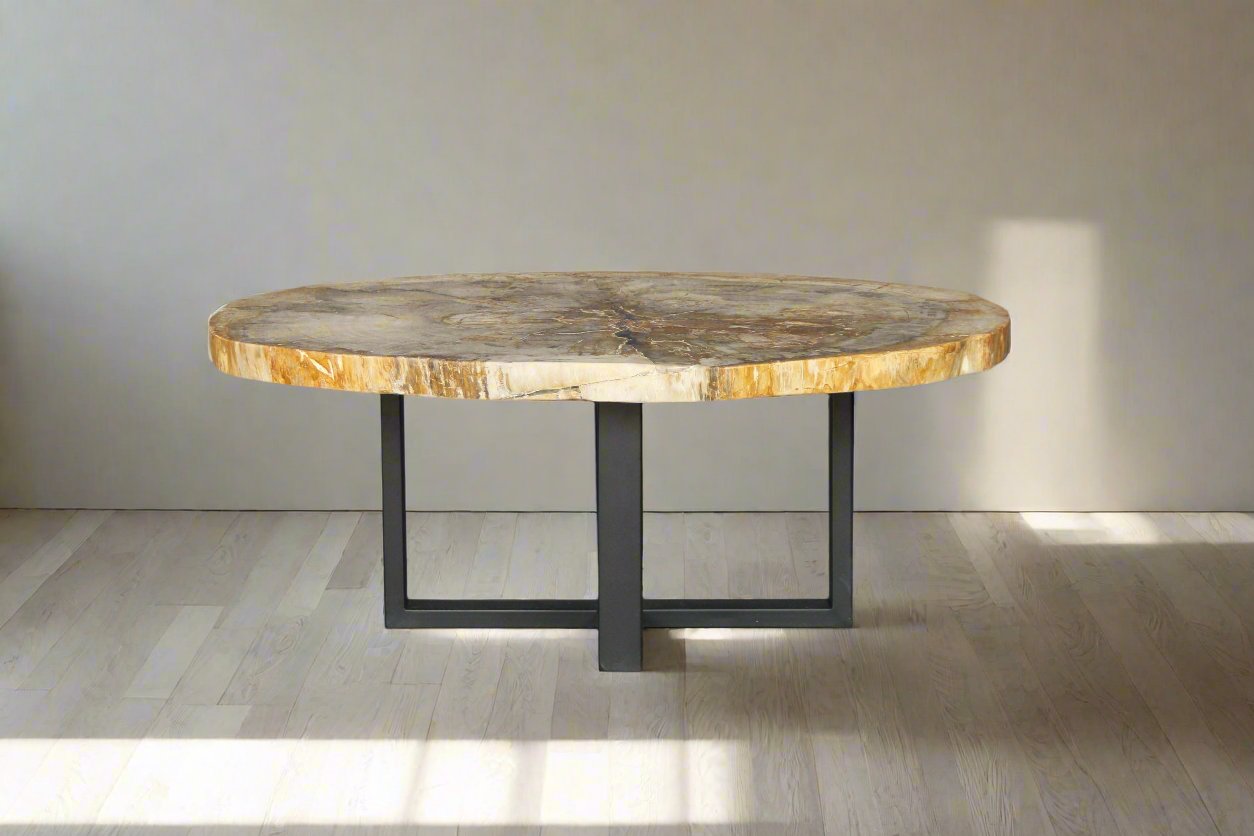 Petrified Wood Round Coffee 43" / 200 lbs