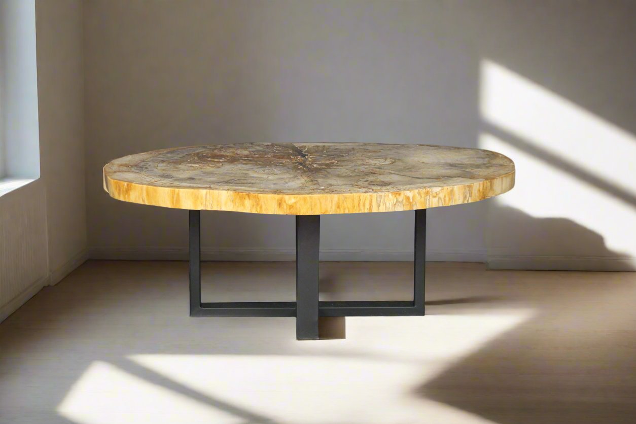 Petrified Wood Round Coffee 43" / 200 lbs