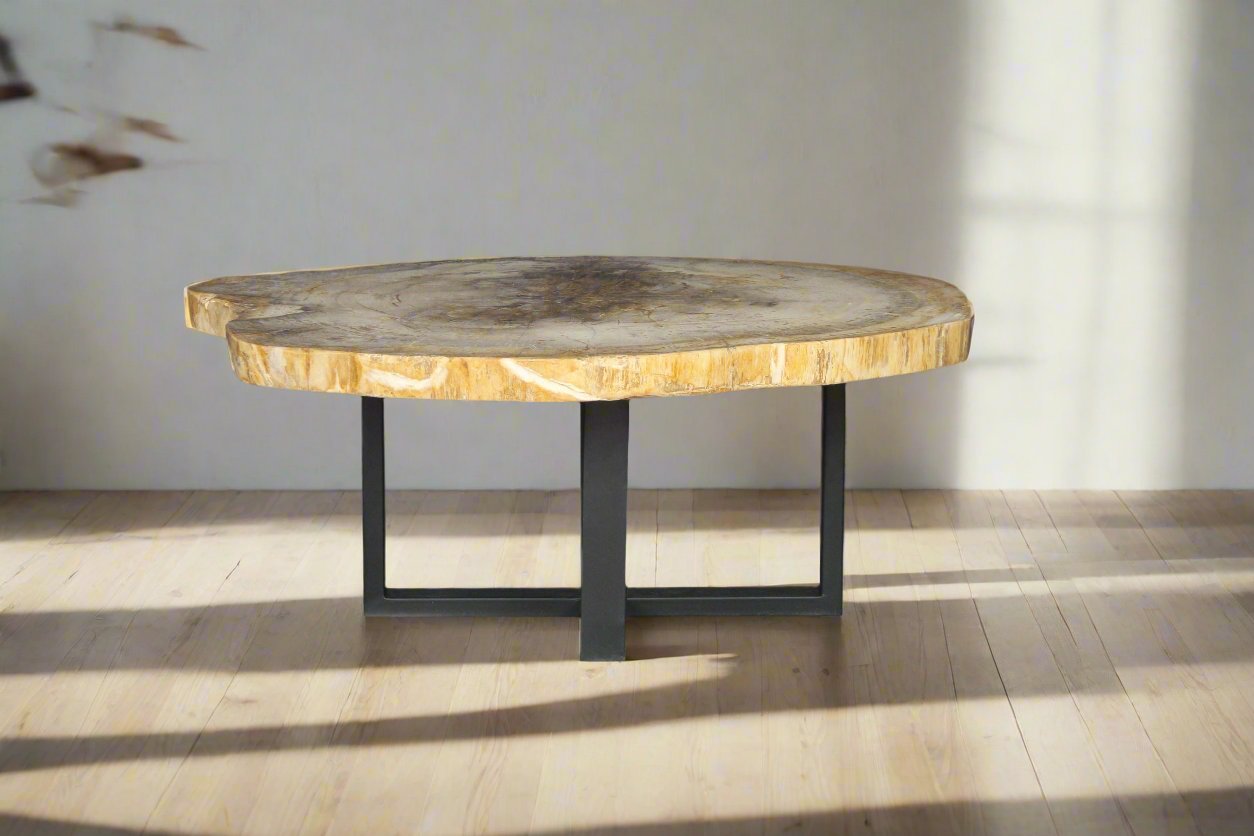 Petrified Wood Round Coffee 41" / 200 lbs