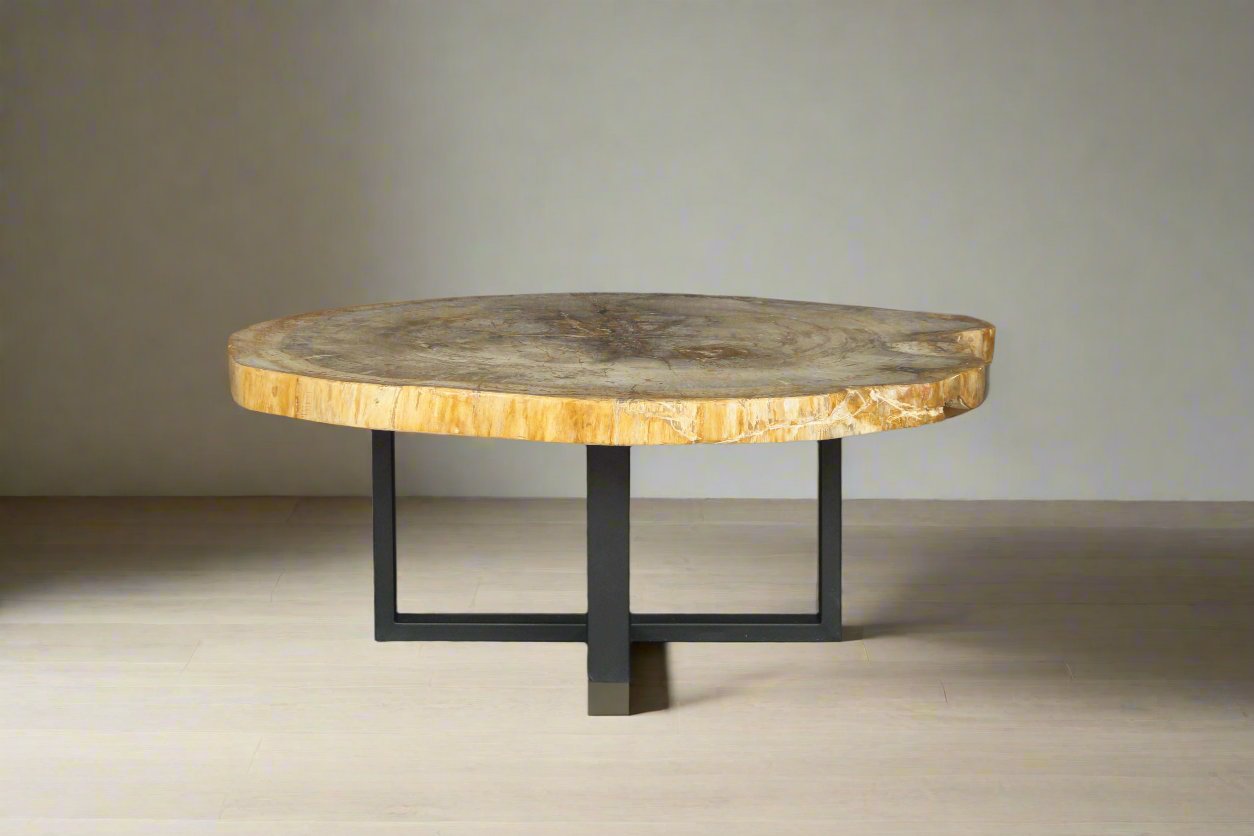 Petrified Wood Round Coffee 41" / 209 lbs