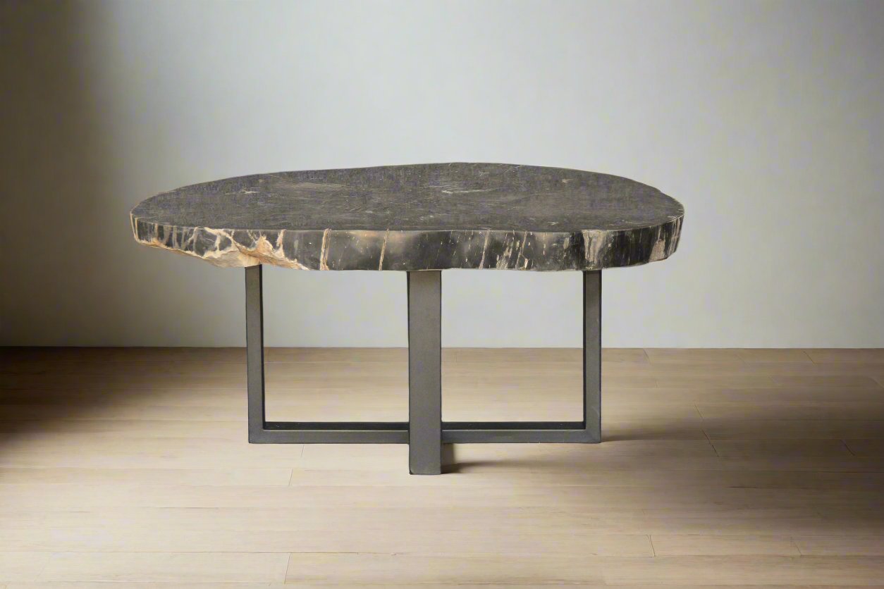 Petrified Wood Round Coffee 38" / 235 lbs