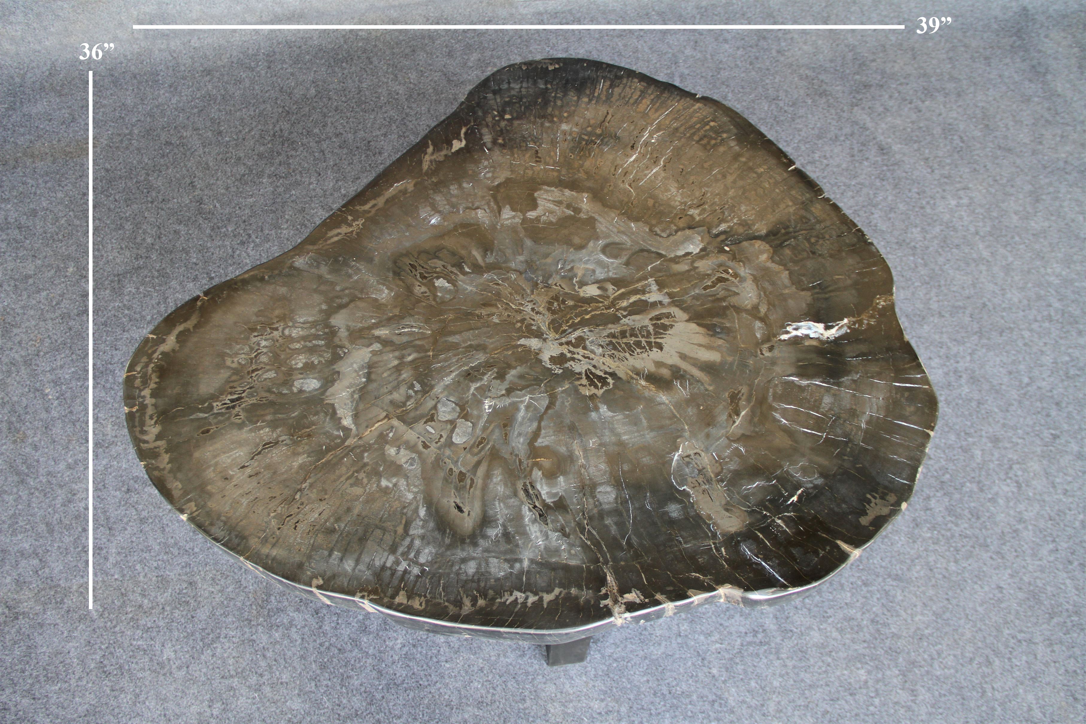 Petrified Wood Round Coffee 39" / 235 lbs