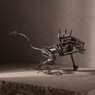 Alien Crouched Inspired Recycled Metal Sculpture