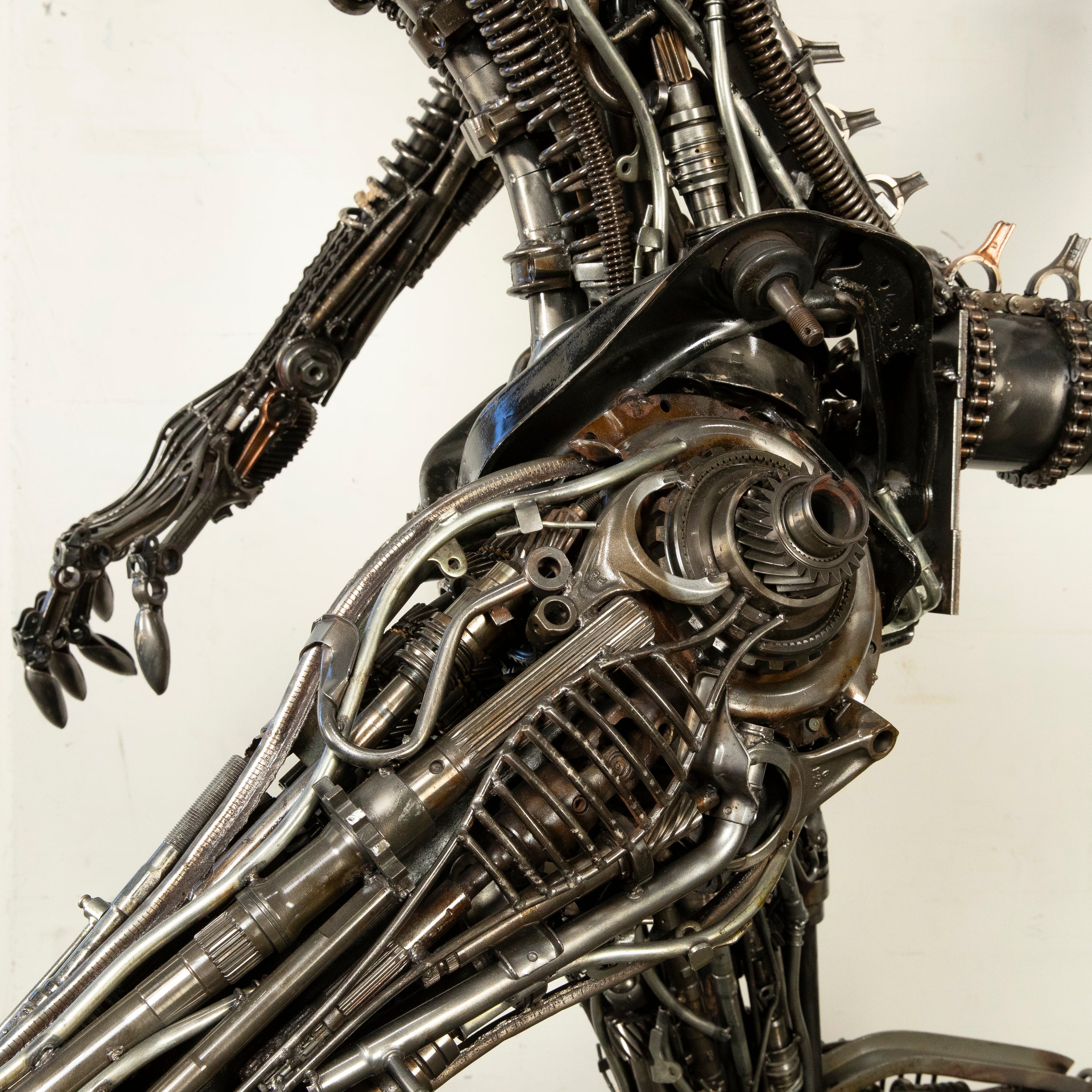 91" Alien Inspired Recycled Metal Art Sculpture