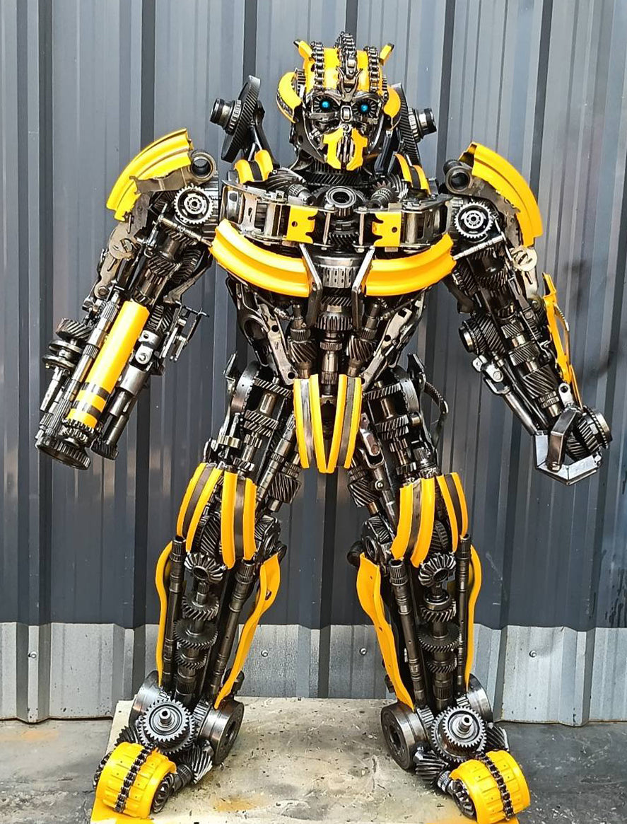 55" Bumblebee Inspired Recycled Metal Art Sculpture