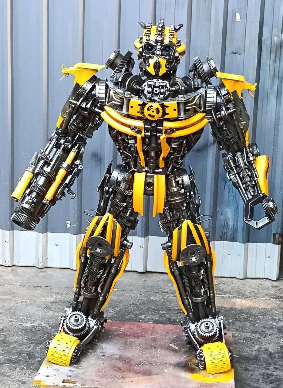 55" Bumblebee Inspired Recycled Metal Art Sculpture