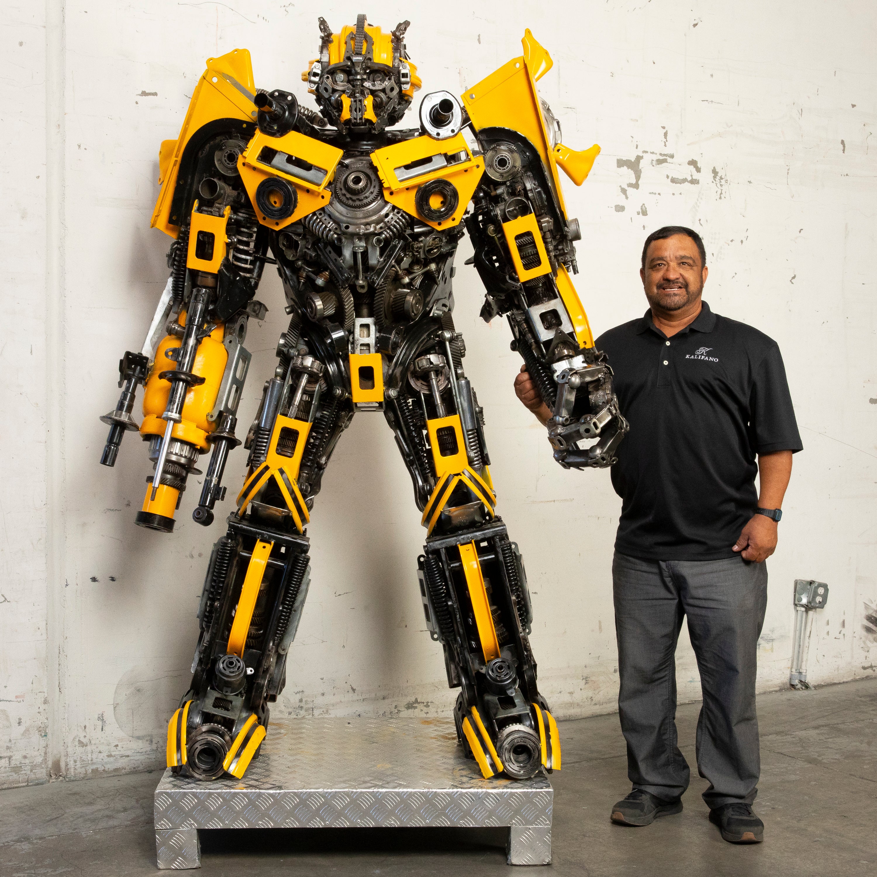 79" Bumblebee Inspired Recycled Metal Art Sculpture