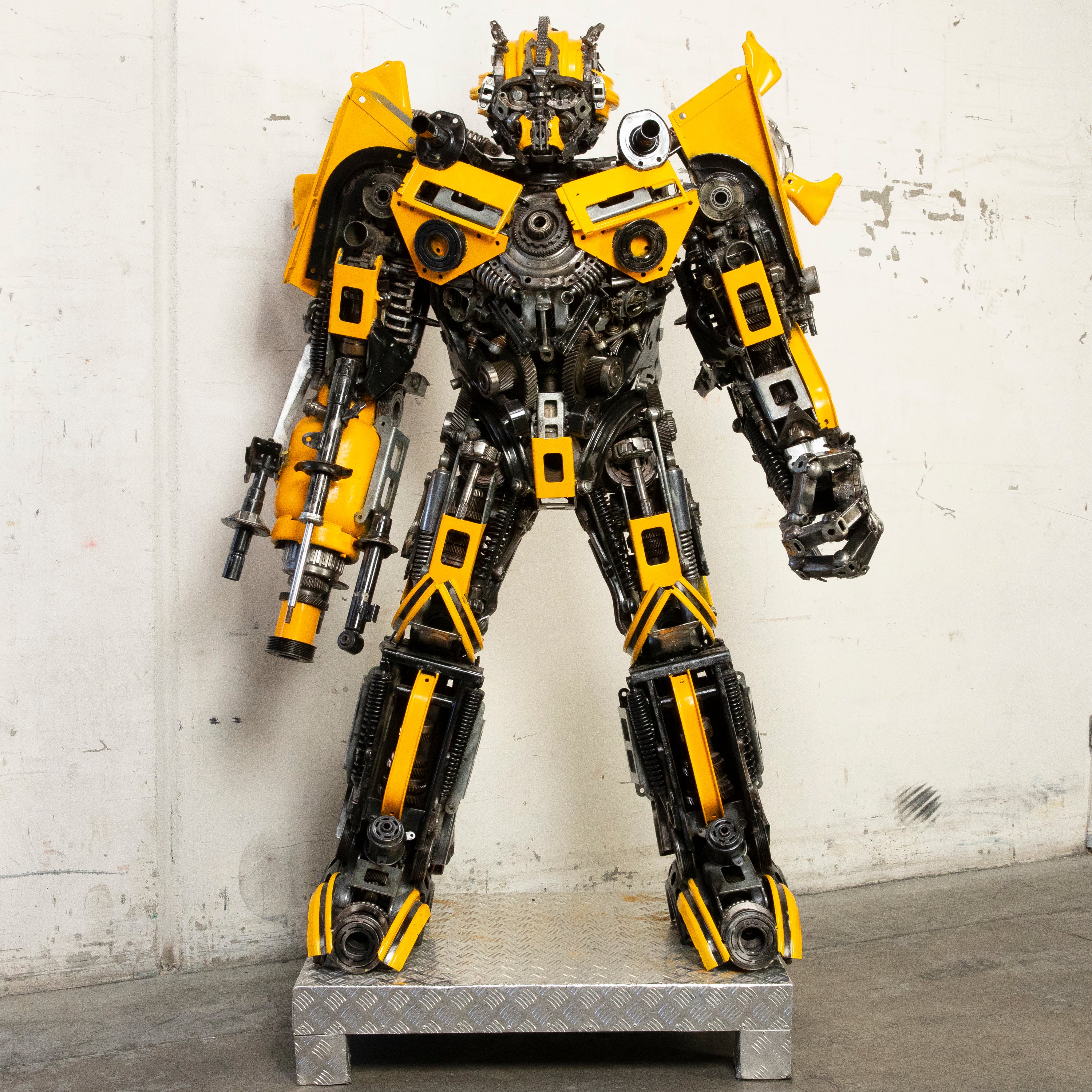 79" Bumblebee Inspired Recycled Metal Art Sculpture