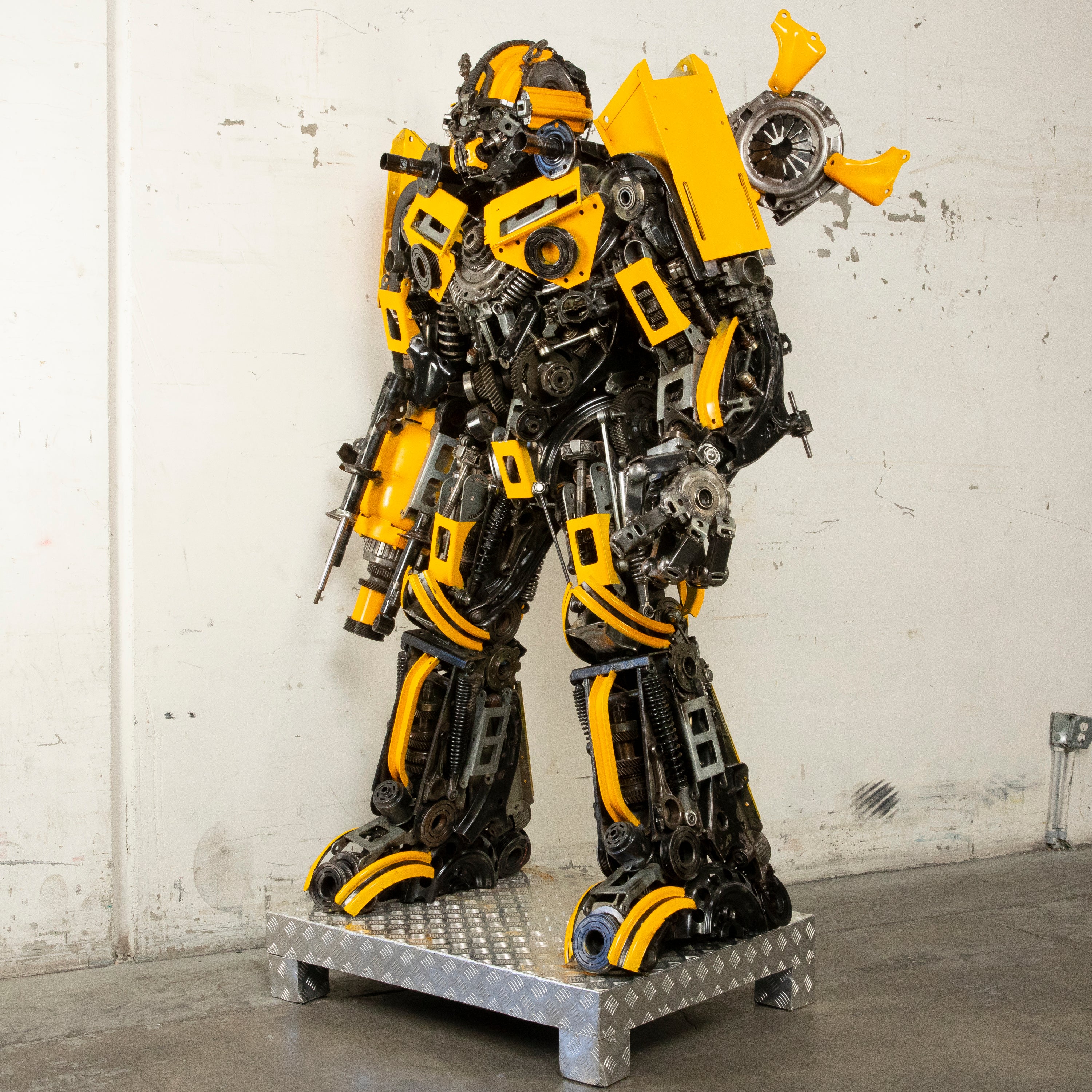 79" Bumblebee Inspired Recycled Metal Art Sculpture