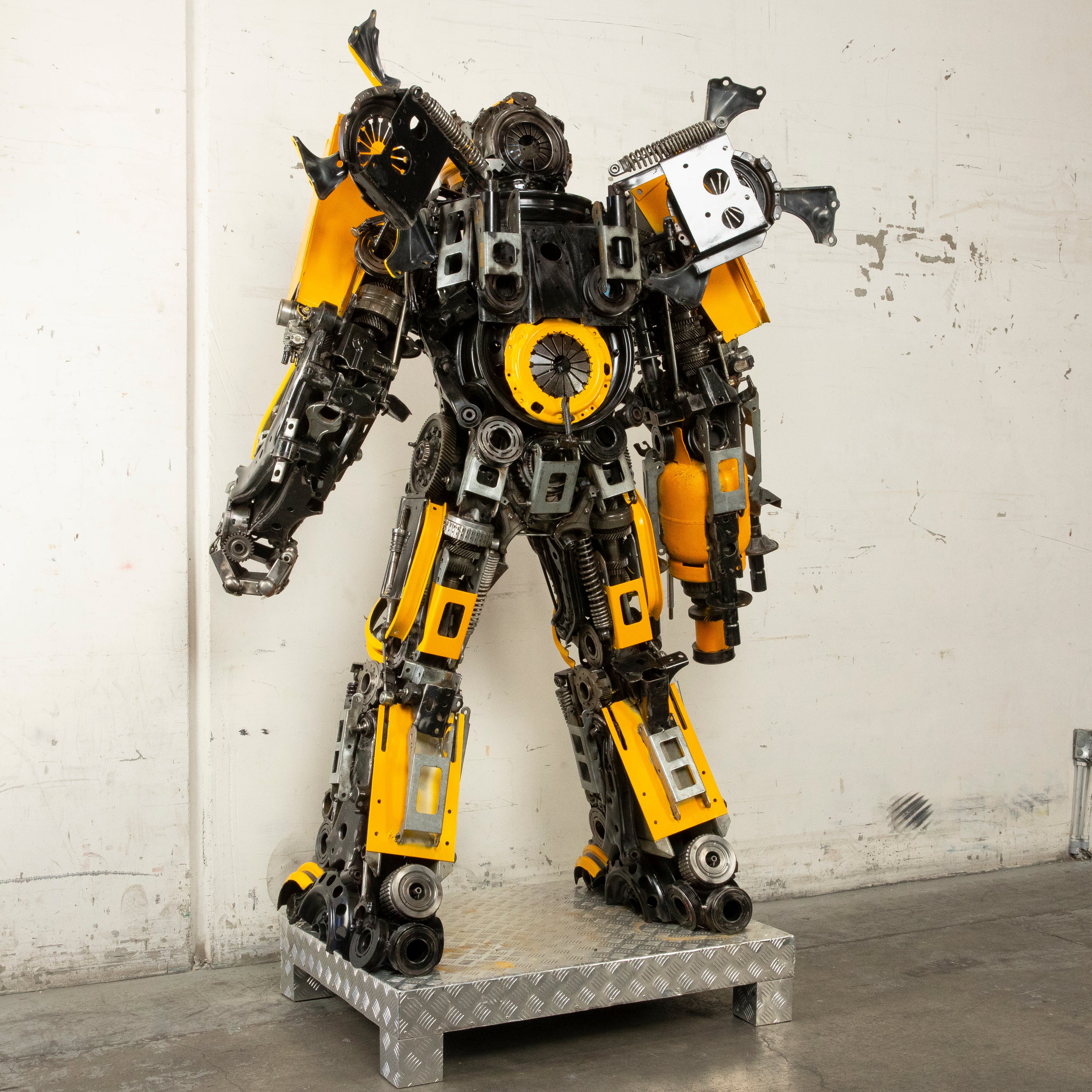 79" Bumblebee Inspired Recycled Metal Art Sculpture