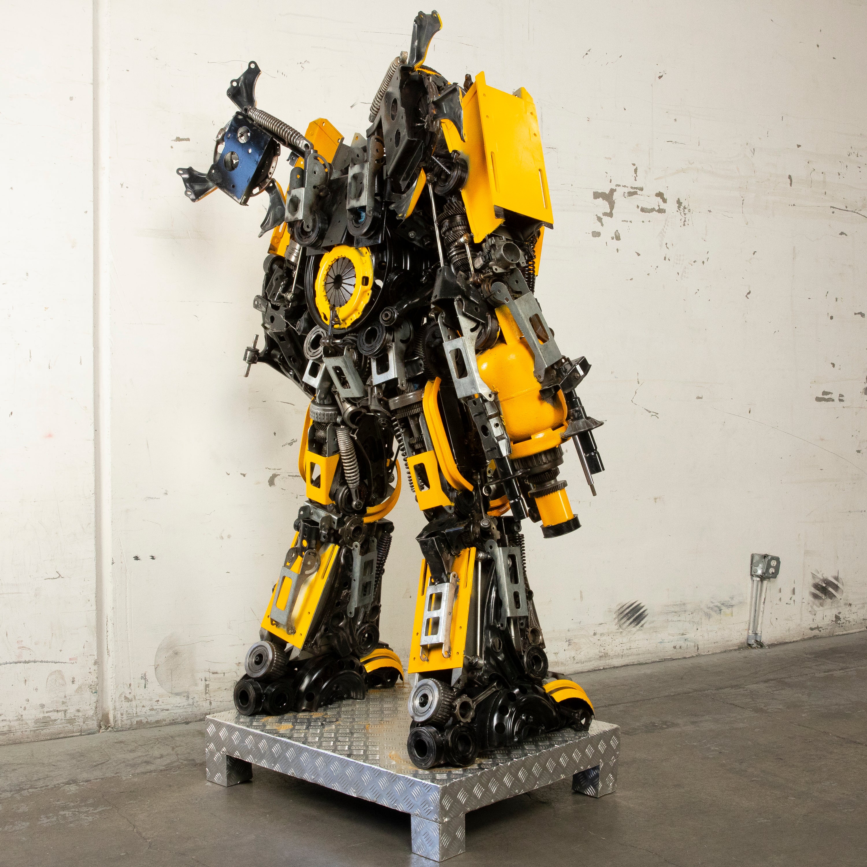 79" Bumblebee Inspired Recycled Metal Art Sculpture