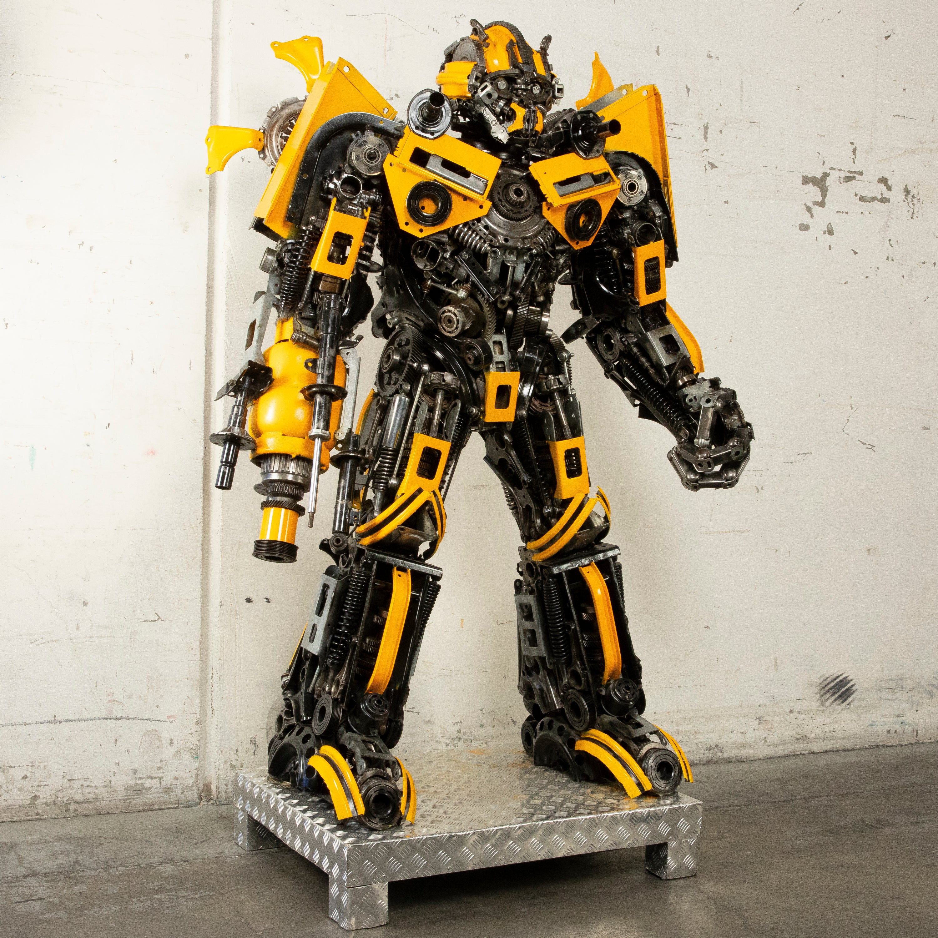 79" Bumblebee Inspired Recycled Metal Art Sculpture