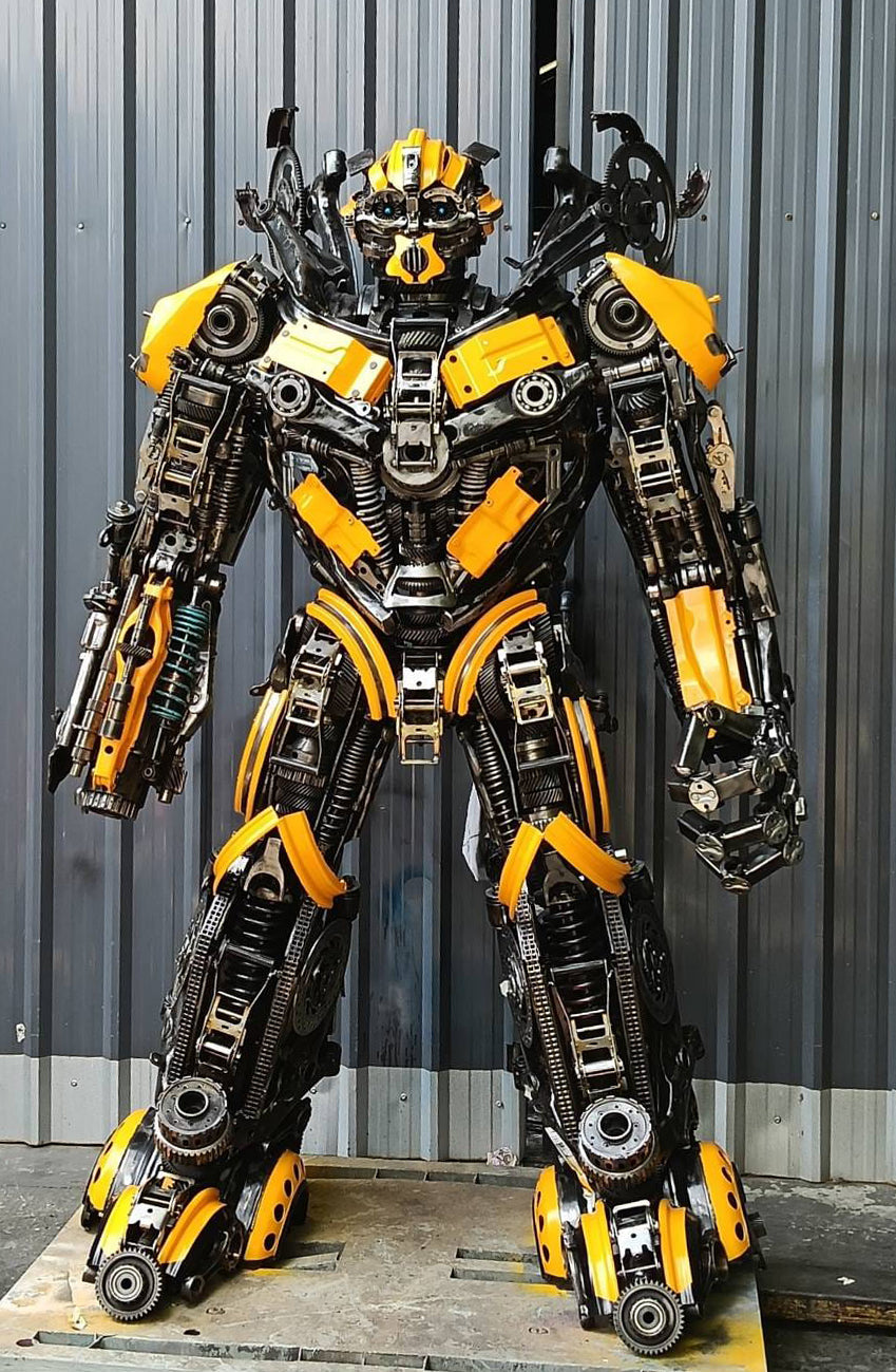 79" Bumblebee Inspired Recycled Metal Art Sculpture