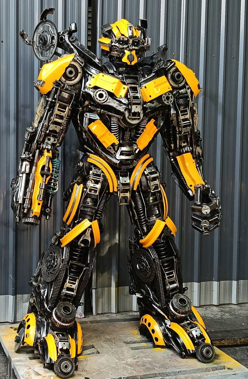 79" Bumblebee Inspired Recycled Metal Art Sculpture