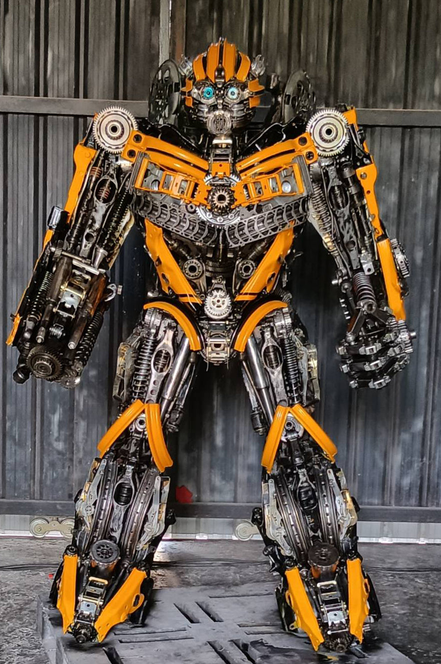 79" Bumblebee Inspired Recycled Metal Art Sculpture