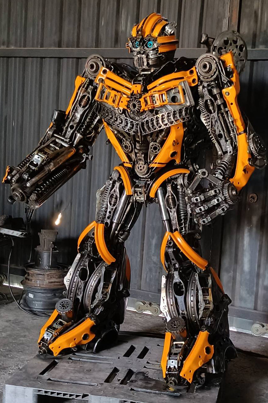 79" Bumblebee Inspired Recycled Metal Art Sculpture