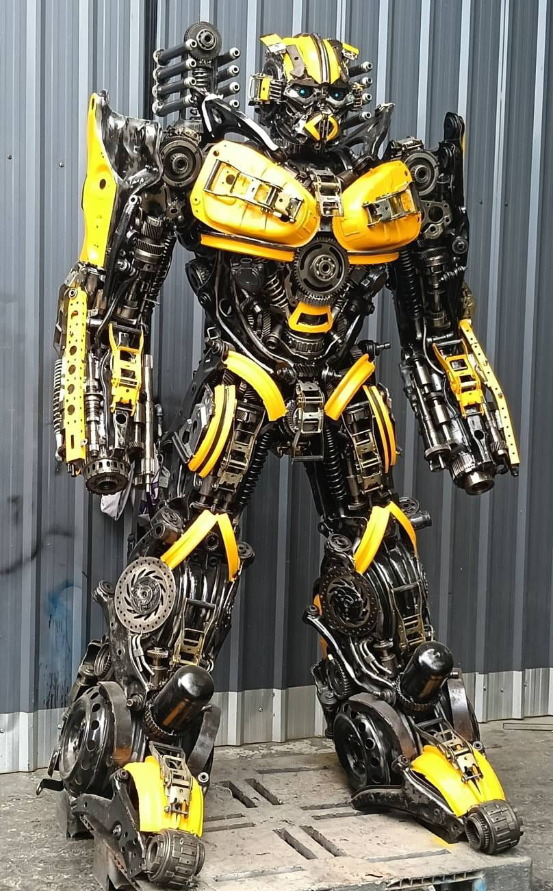 91" Bumblebee Inspired Recycled Metal Art Sculpture