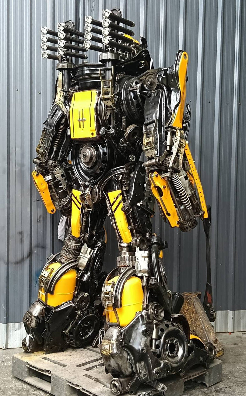 91" Bumblebee Inspired Recycled Metal Art Sculpture