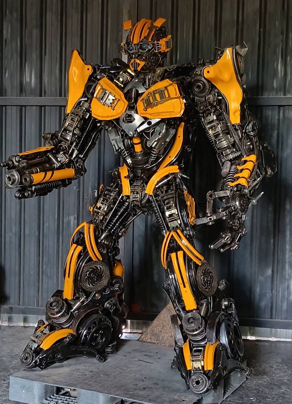 91" Bumblebee Inspired Recycled Metal Art Sculpture