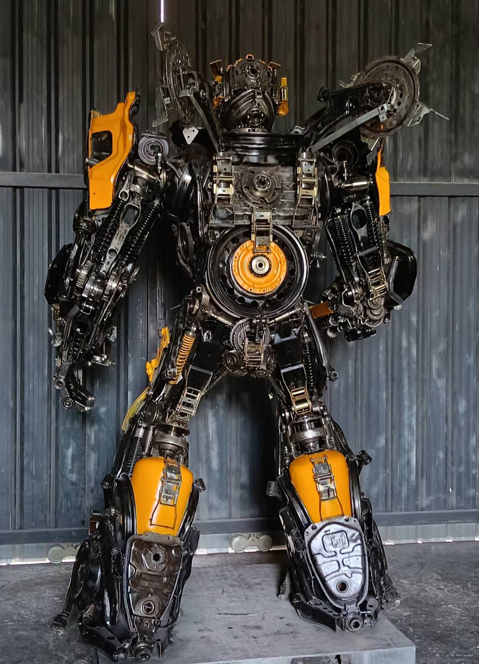91" Bumblebee Inspired Recycled Metal Art Sculpture