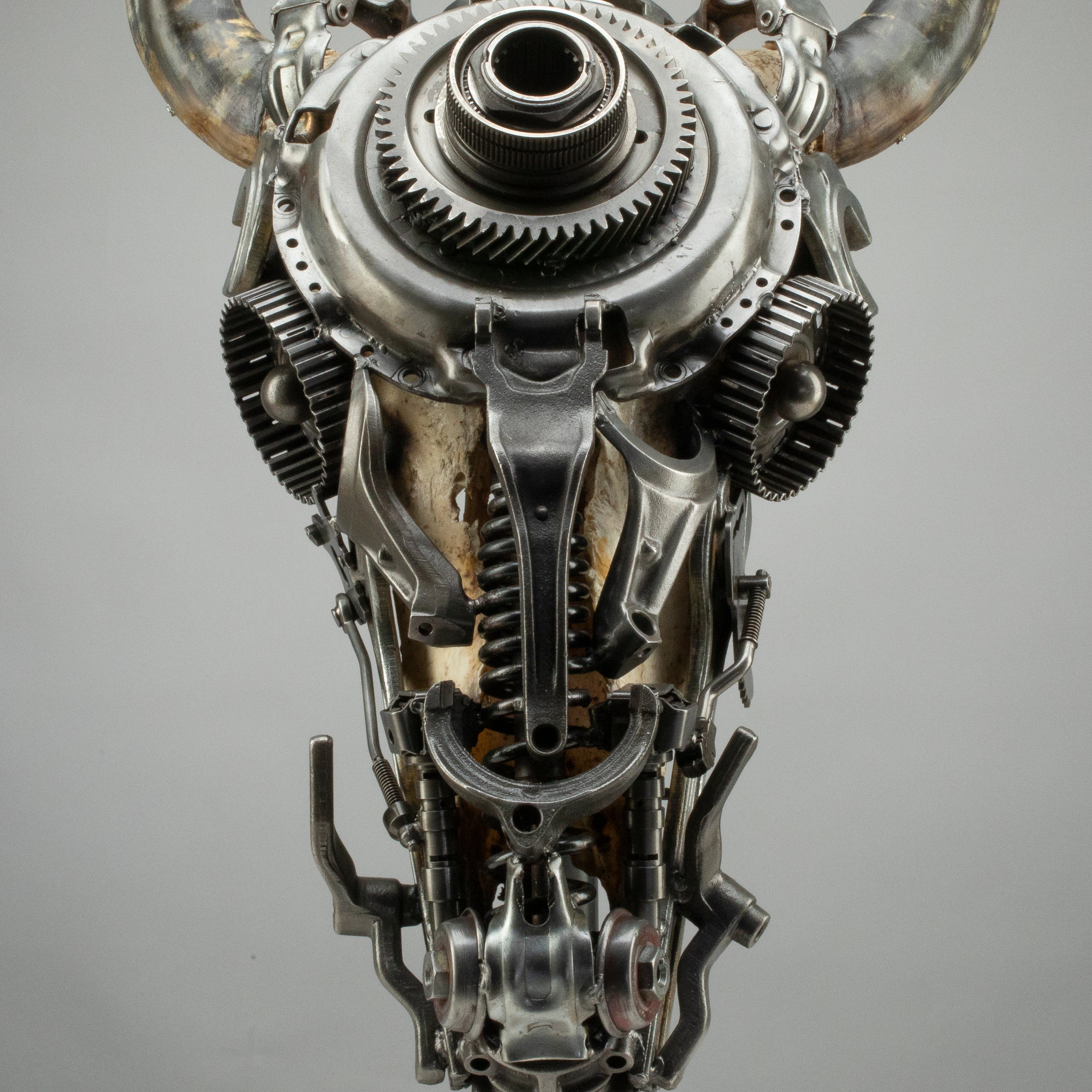 Bull Skull Recycled Metal Art Sculpture