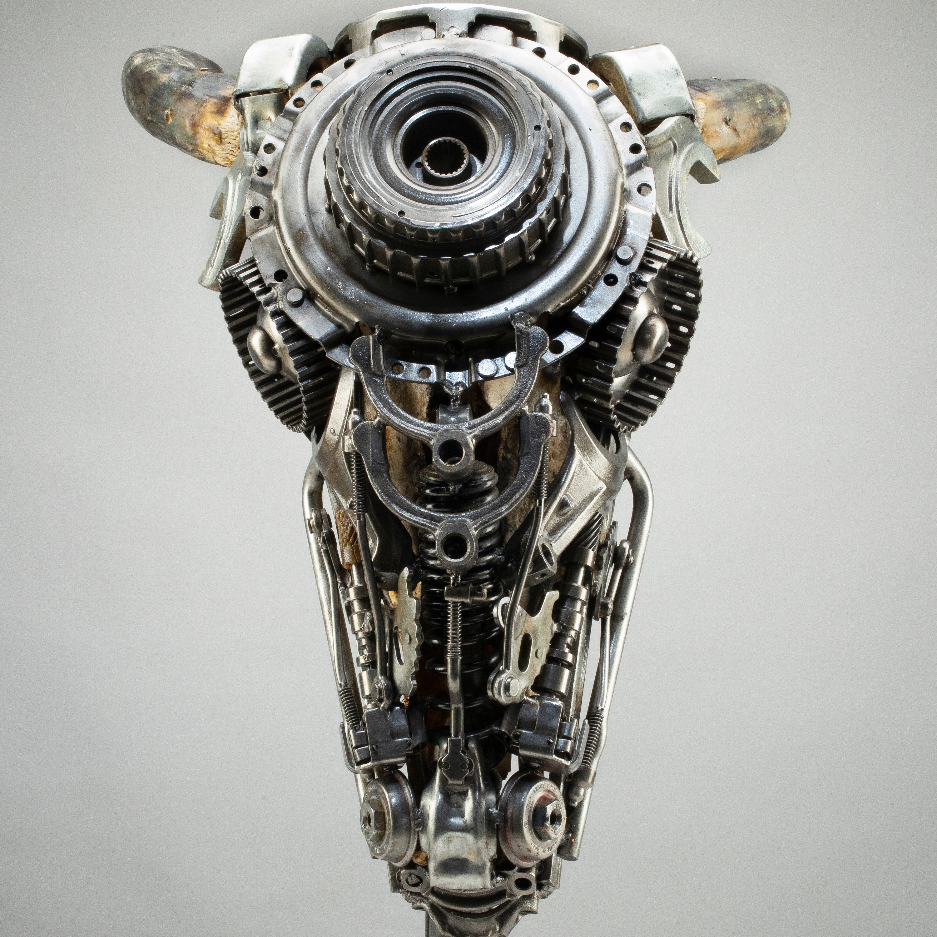 Bull Skull Recycled Metal Art Sculpture