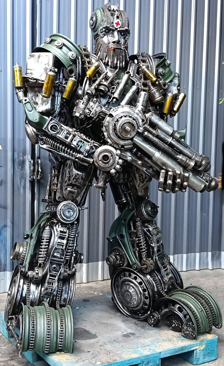 91" Hound Inspired Recycled Metal Art Sculpture