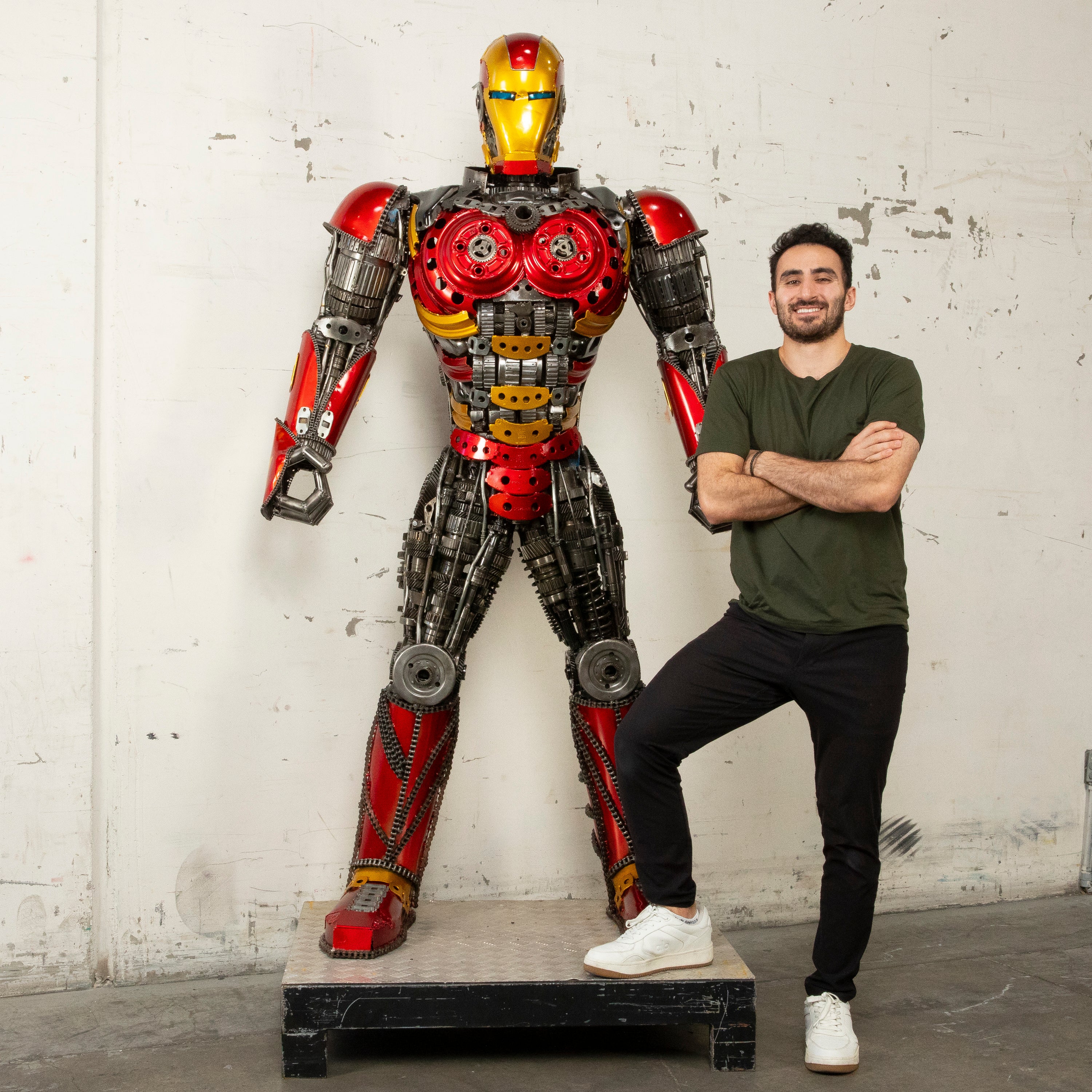 79" Iron Man Inspired Recycled Metal Art Sculpture