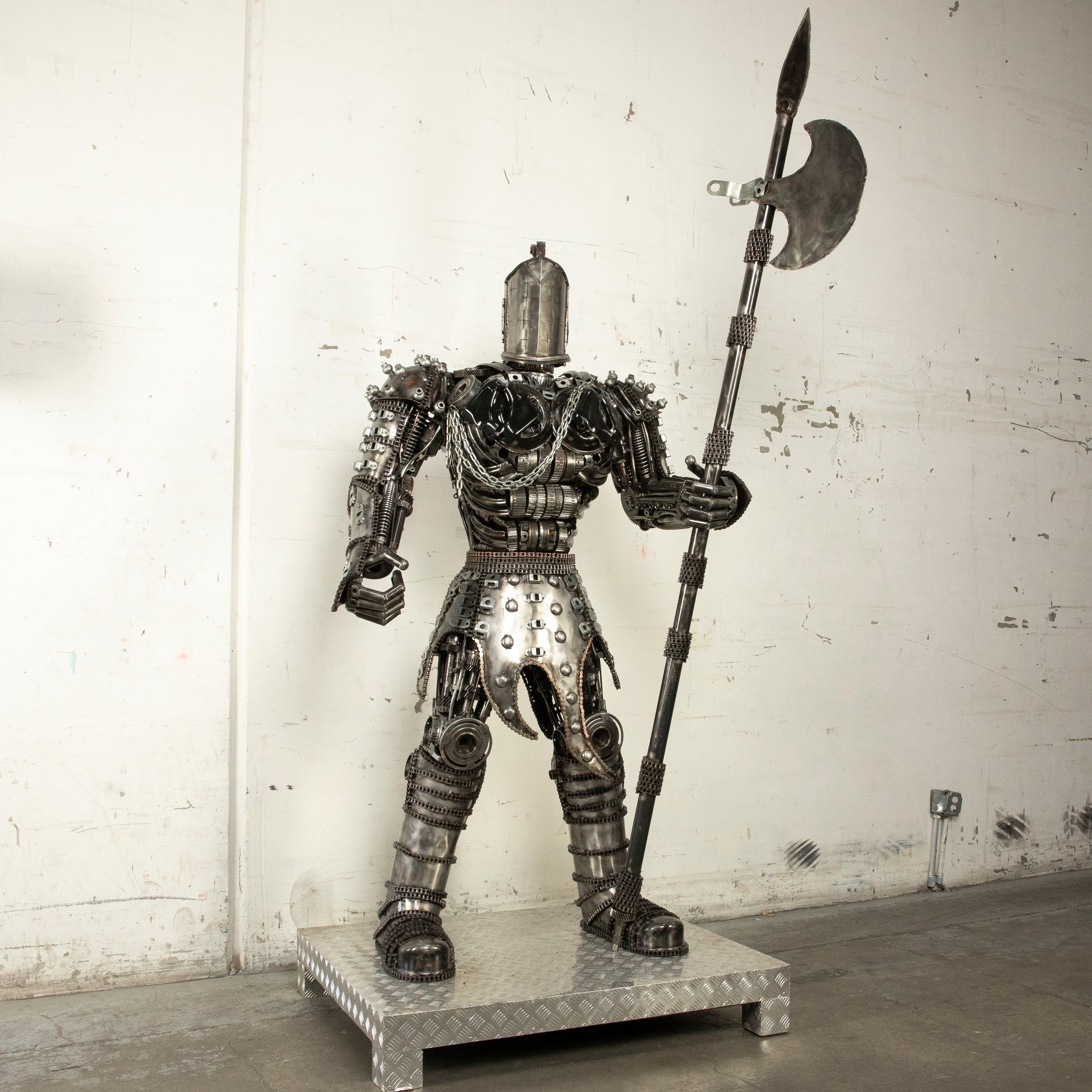 79" Knight Inspired Recycled Metal Art Sculpture