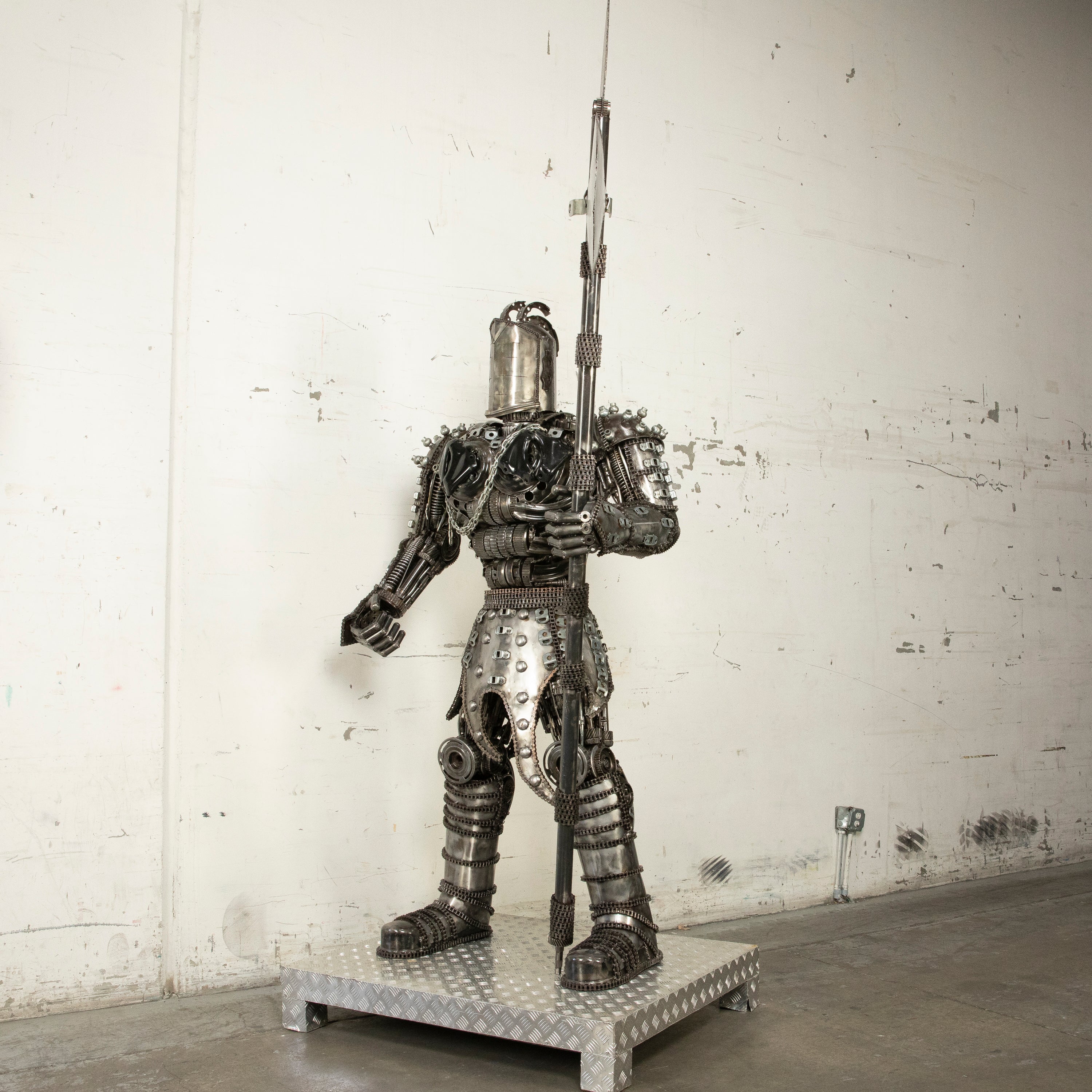 79" Knight Inspired Recycled Metal Art Sculpture