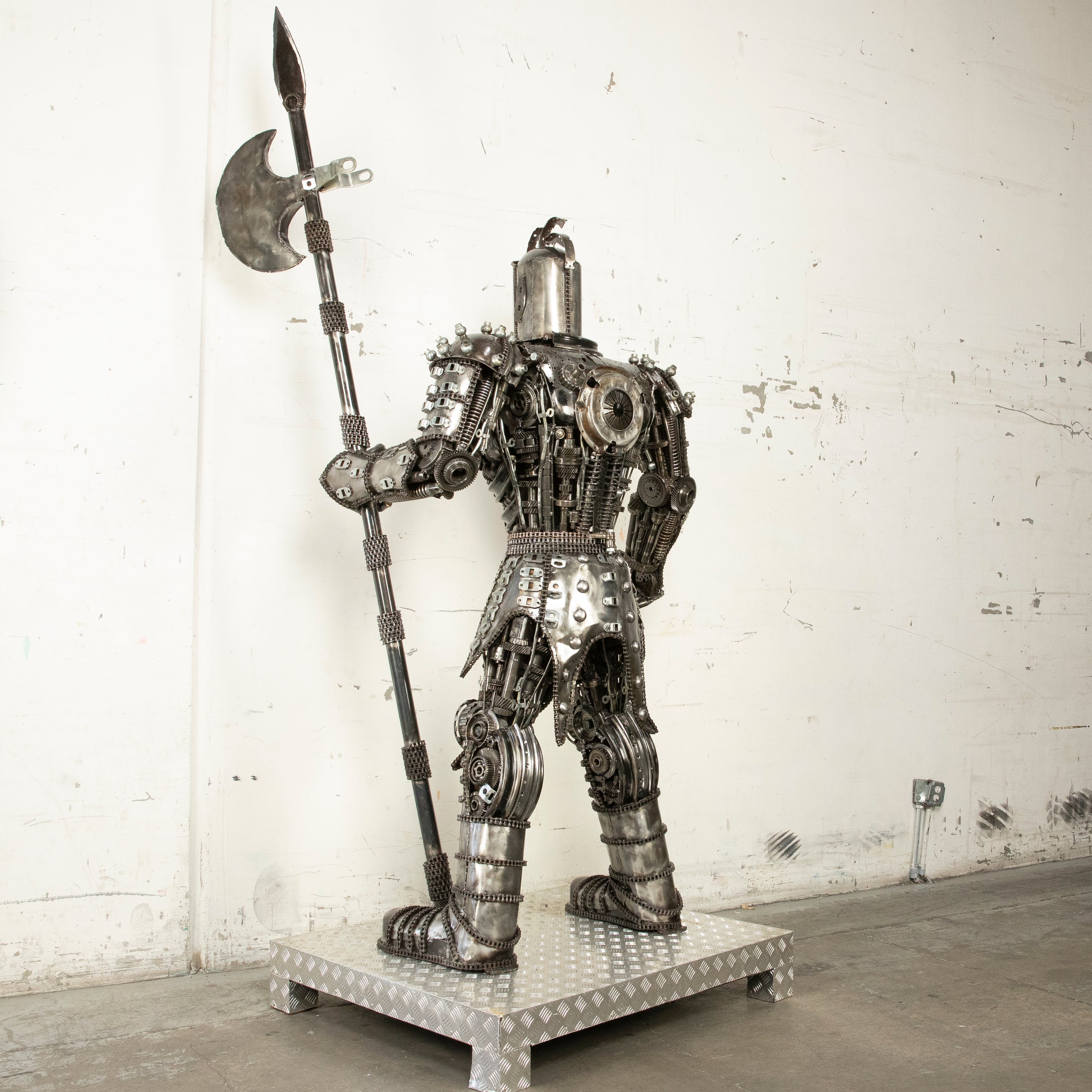 79" Knight Inspired Recycled Metal Art Sculpture