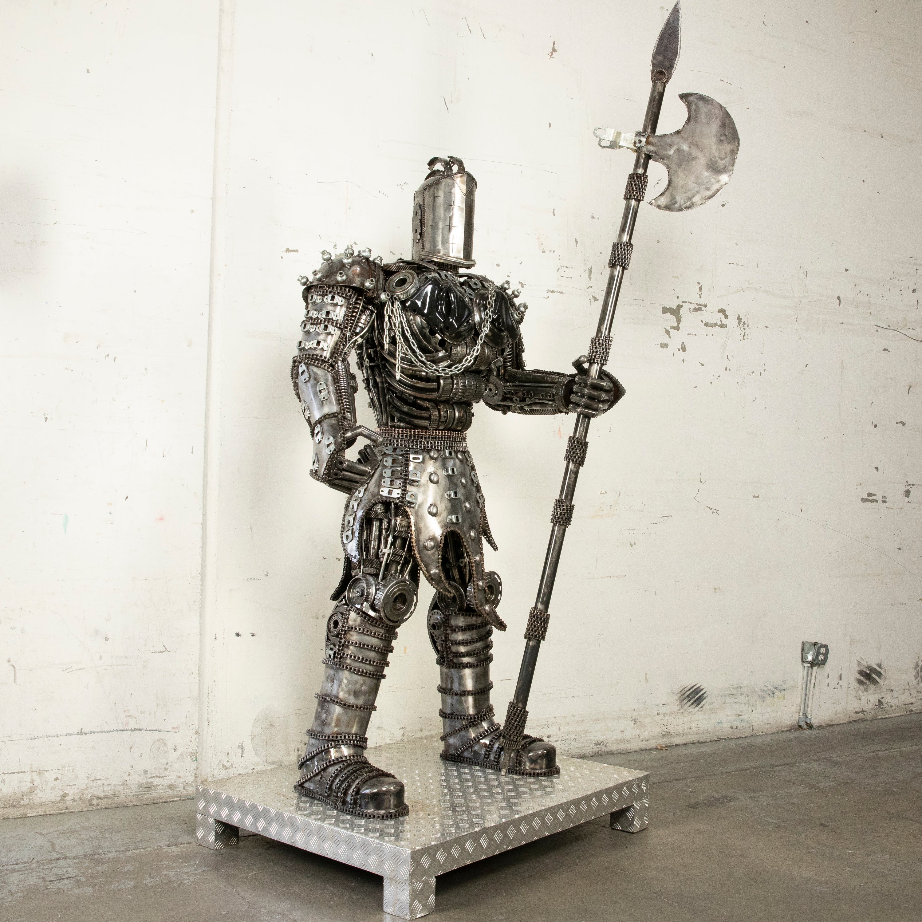 79" Knight Inspired Recycled Metal Art Sculpture