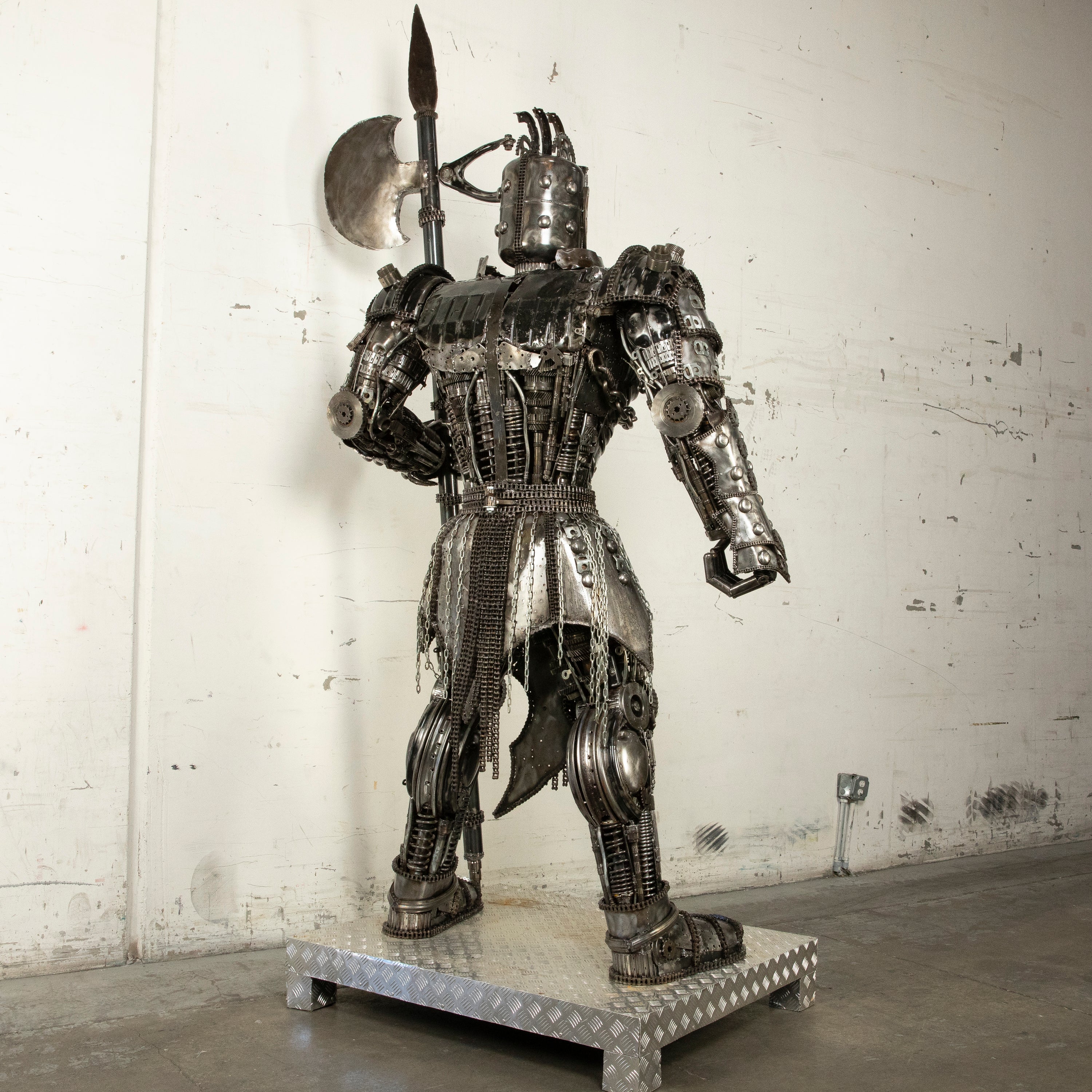 91" Knight Recycled Metal Art Sculpture