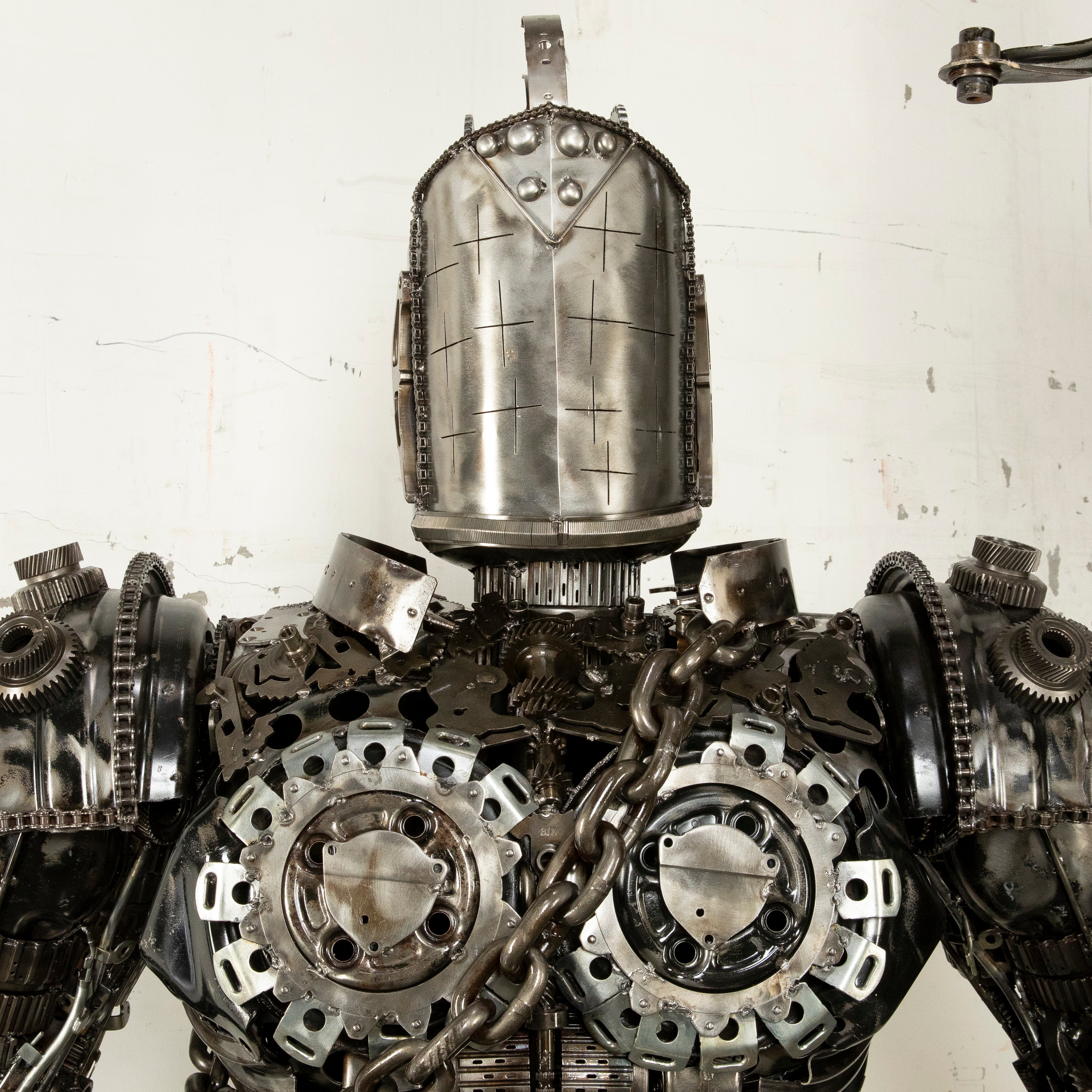 91" Knight Recycled Metal Art Sculpture