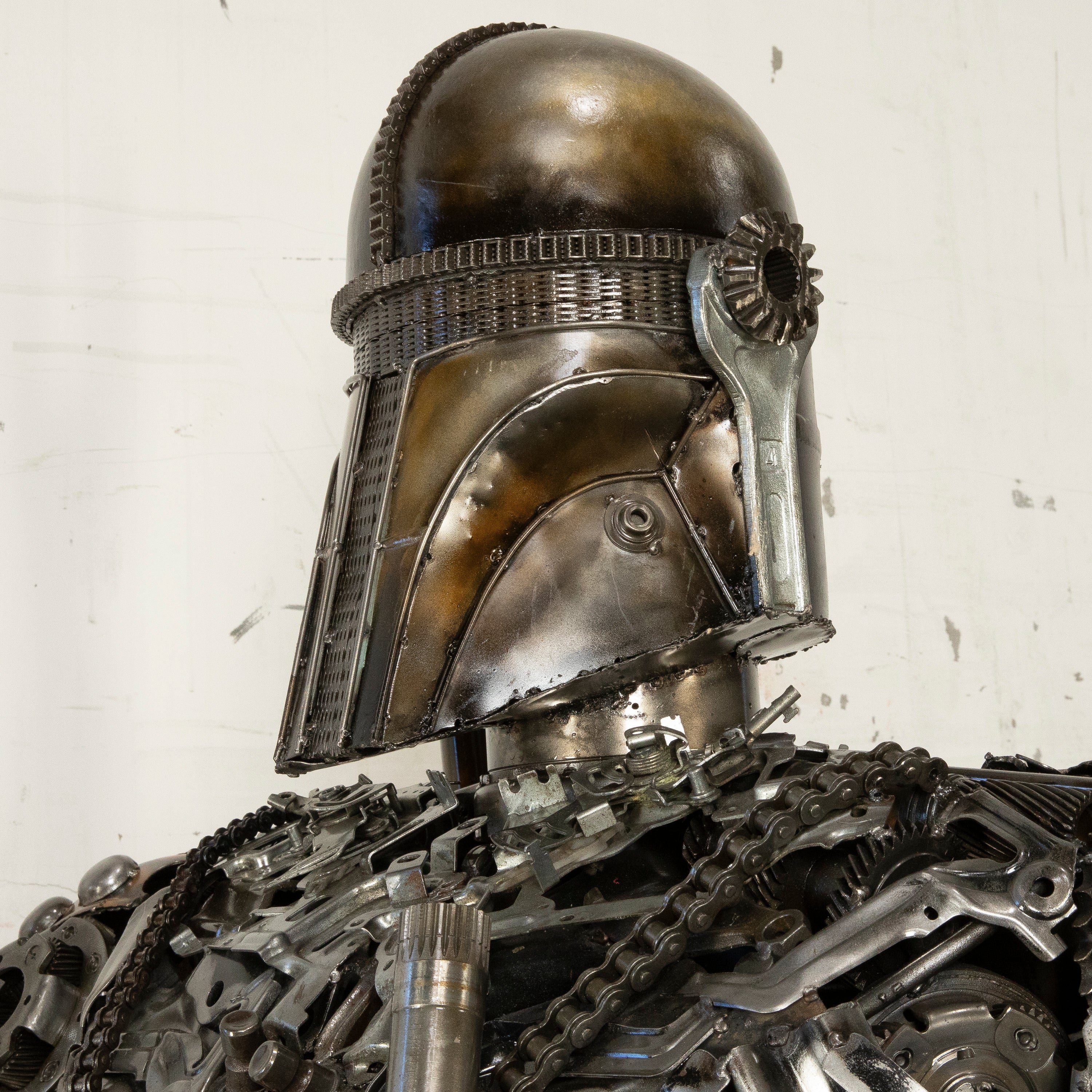 91" Mandalorian Inspired Recycled Metal Art Sculpture